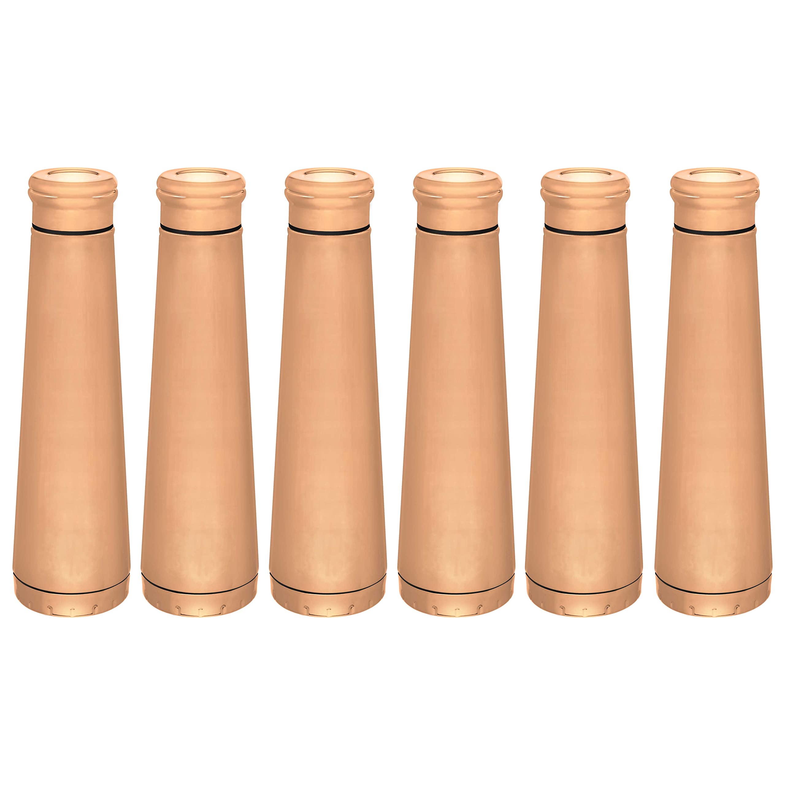 Premium 16 oz Stainless Steel Water Bottles (6-Pack) - Double Wall Insulated for Hot & Cold Drinks - Coffee, Beer, Tea & Sports - Bulk Bronze Bottles for Office, Gym, Camping & Outdoor Activities