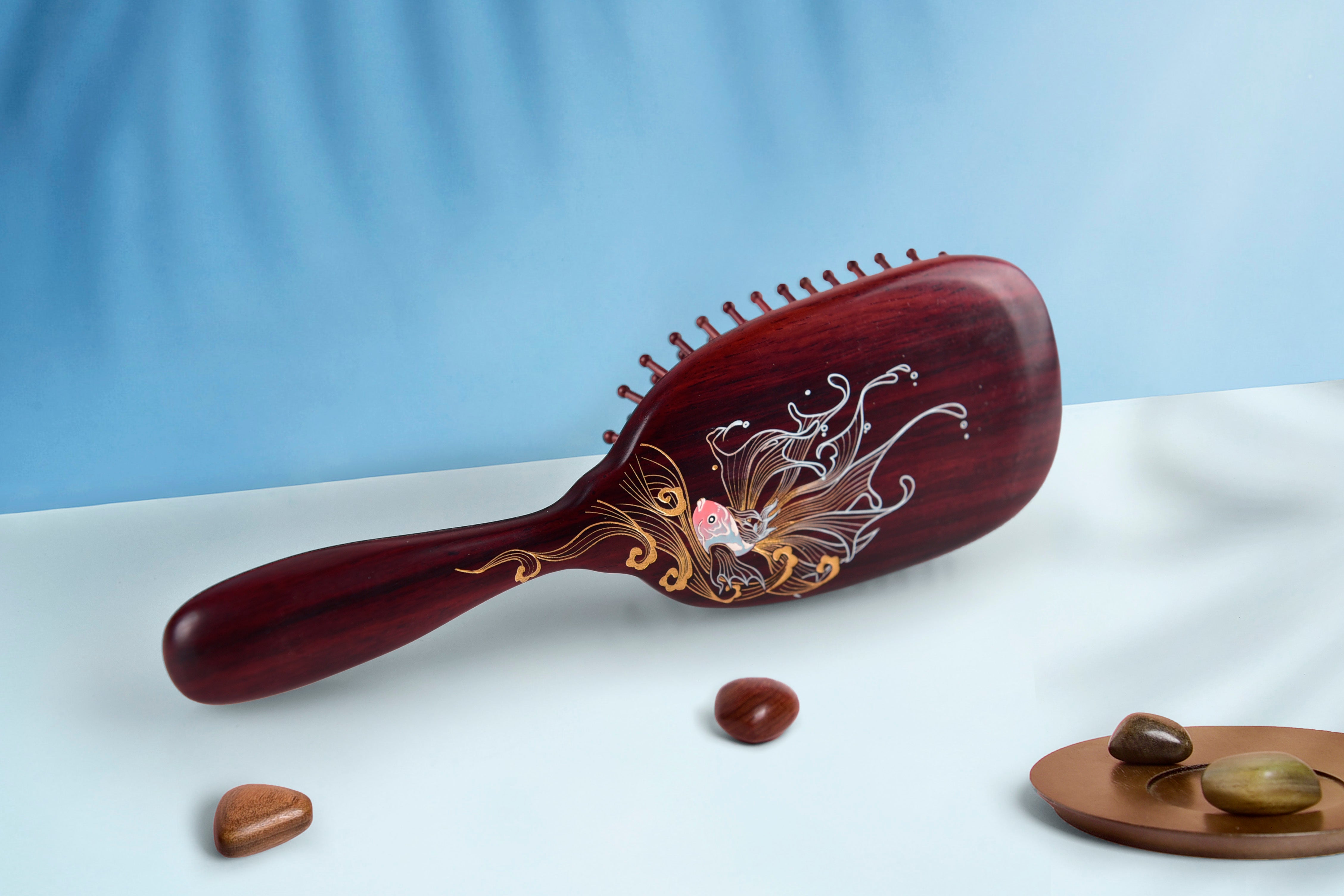 Premium Koi Fish Design Hair Brush for Smooth & Tangle-Free Hair - Perfect for Daily Styling, Salon Use & Gifts