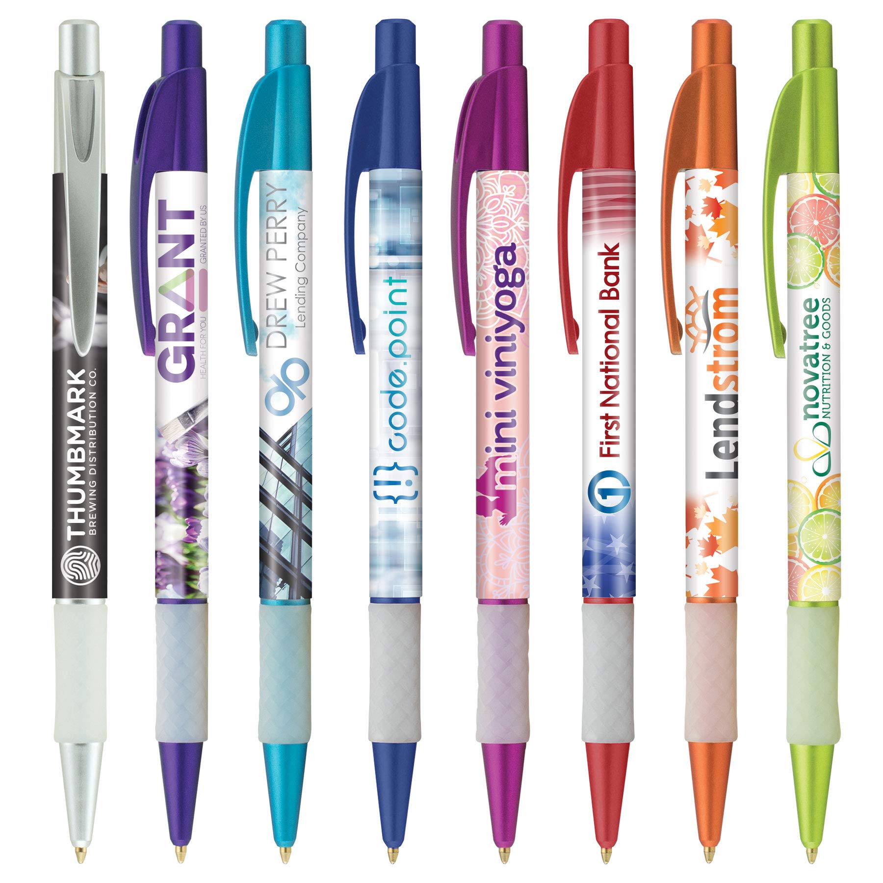 Custom Printed Pens - Elite Slim Frost Full Color Digital Wrap Promotional Pens - $0.89 Each (250pcs) with Free Shipping & No Setup Fee - Perfect for Corporate Gifts, Trade Shows & Branding Events