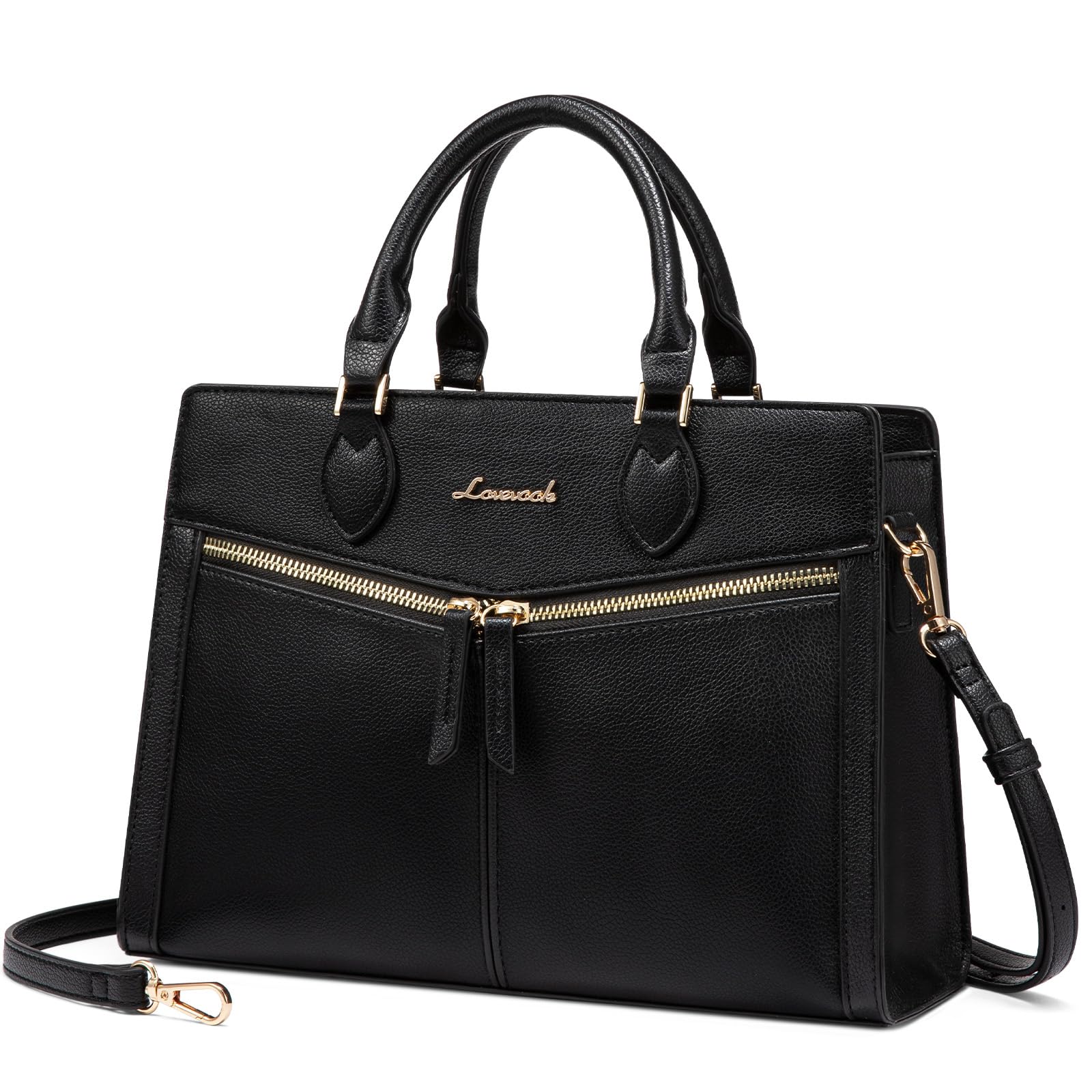 LOVEVOOK Women's Pebbled Leather Crossbody Handbag - Stylish Black Satchel Purse for Everyday Use, Work & Travel