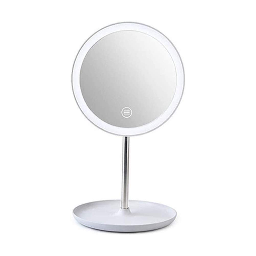 Professional LED Lighted Makeup Mirror with Natural Daylight Lighting - Rechargeable, Folding Vanity Mirror with Adjustable Brightness (White) - Perfect for Home Makeup, Salon, Dressing Room & Travel