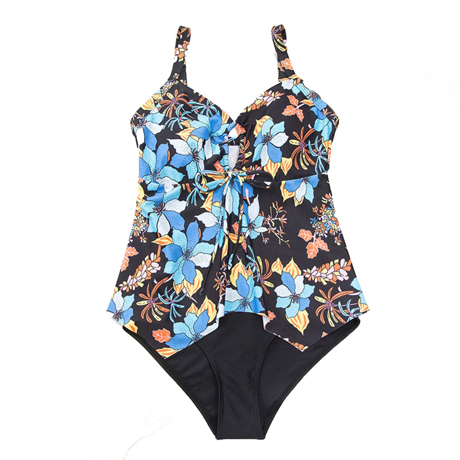 Amikadom Women's Sexy One Piece Peplum Graphic Swimsuit - Flattering Bikini Bathing Suit for Beach, Pool & Summer Vacations