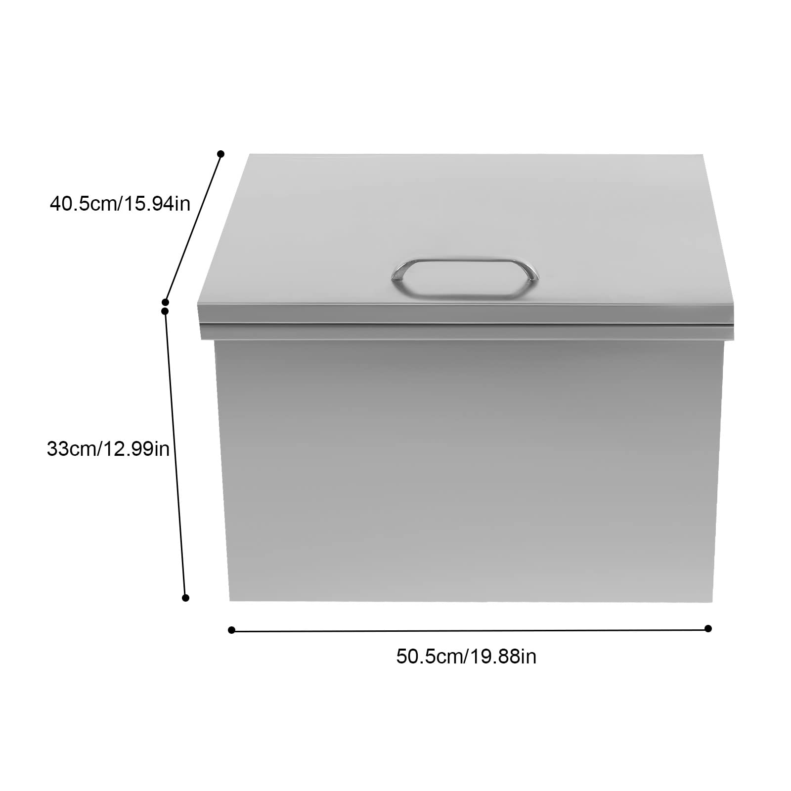 Premium 50L/52.8Qt Stainless Steel Drop-In Ice Chest Cooler - 20