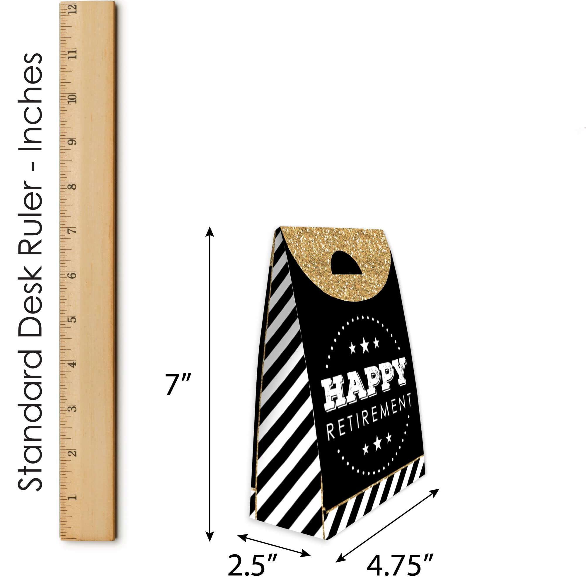 Happy Retirement Gift Bags - Set of 12 Party Favor Boxes for Retirement Celebration - Perfect for Office Farewell, Coworker Send-off & Retirement Party Decorations