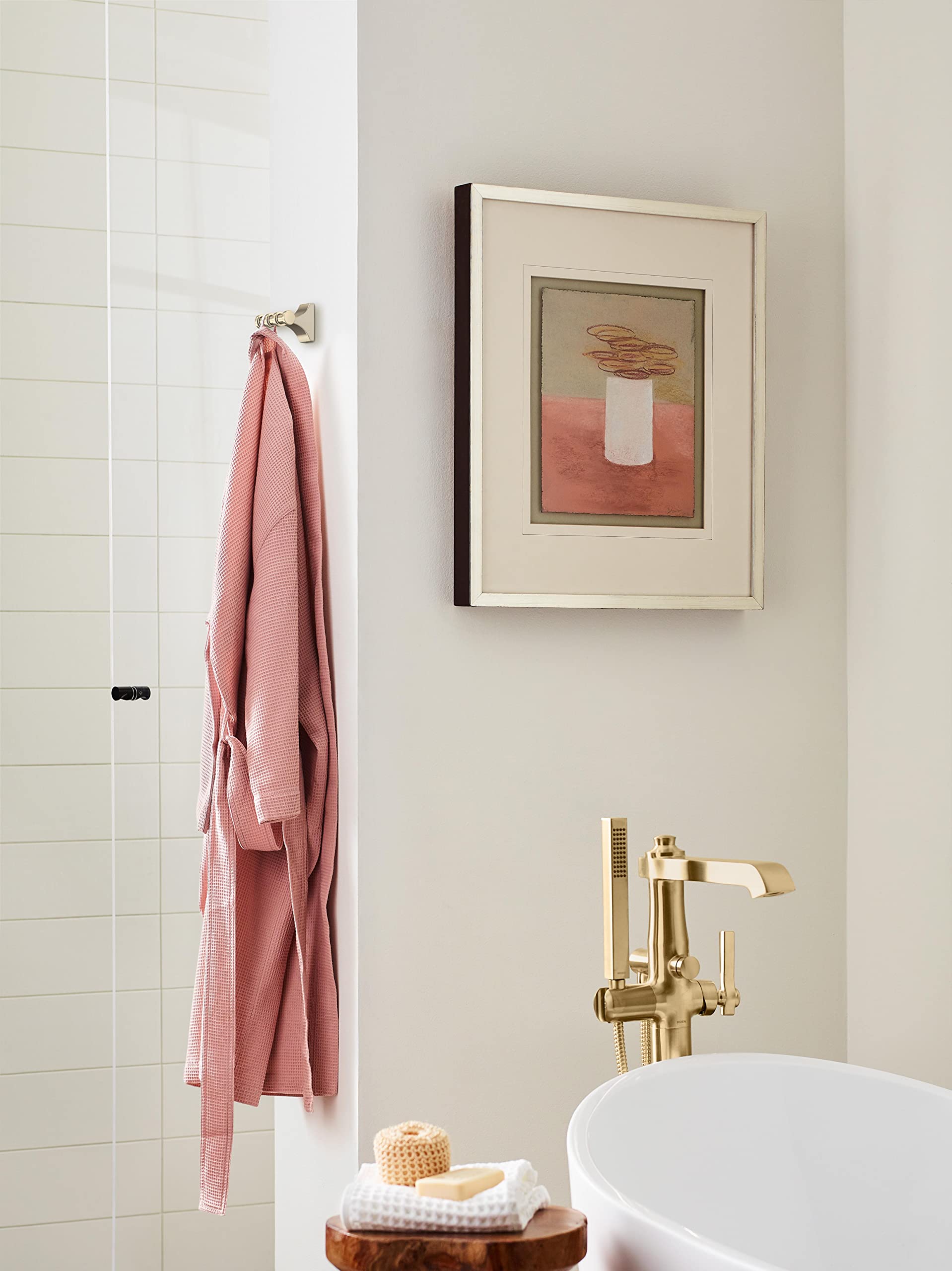 Amerock BH36050BBZ Golden Champagne Double Robe Hook - 2-15/16 Inch (75mm) Bathroom Towel Holder - Elegant Davenport Style Wall Hook for Robes & Towels - Durable Bathroom Hardware & Accessories - Perfect for Spa, Master Bath & Guest Room Organization