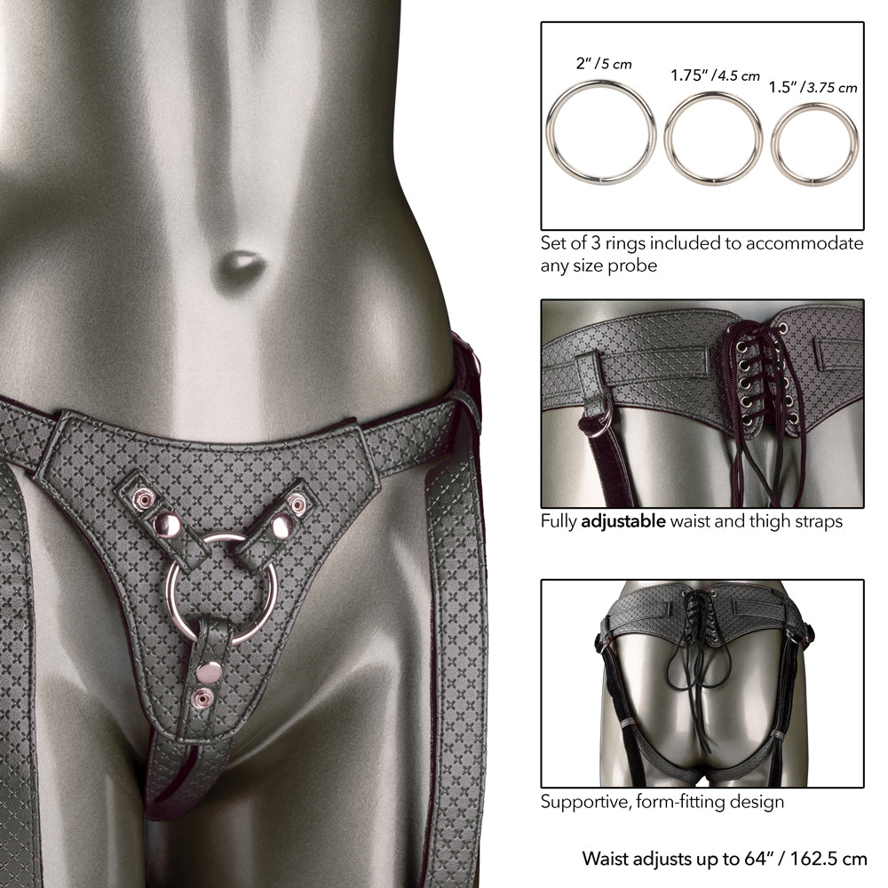 Regal Queen Corset Lace-Up Strap-On Harness for Women - Elegant Royal Style BDSM Bondage Gear for Couples & Role Play