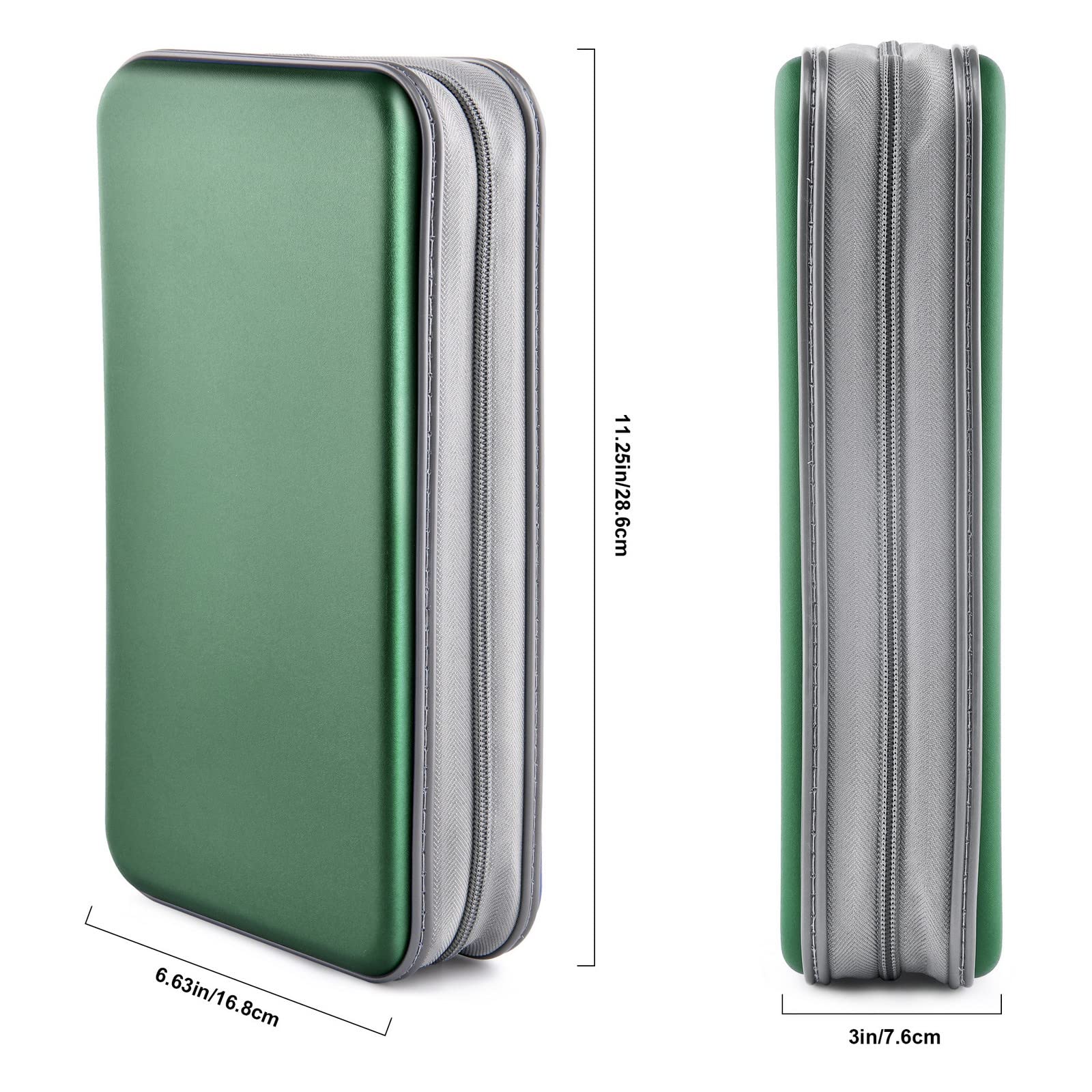 Bivisen 96 Capacity CD DVD Case Holder - Dark Green Storage Binder Organizer for Car, Home & Travel | Portable CD/DVD Wallet Book for Music, Movies & Data Discs | Perfect for Road Trips, Office & Media Collections