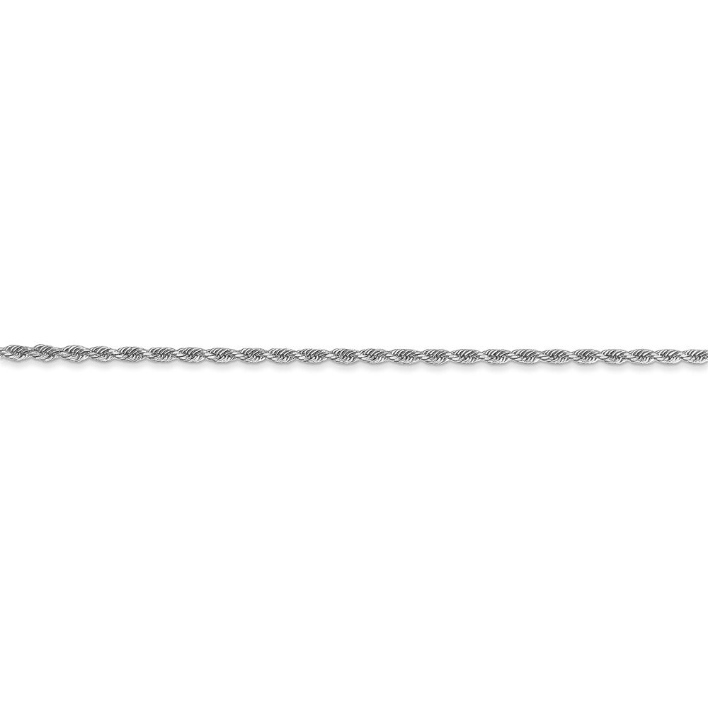 14K White Gold Diamond Cut Rope Anklet Bracelet - 1.5mm Dainty Chain with Secure Lobster Clasp - Perfect for Beach Weddings, Summer Outfits & Everyday Elegance