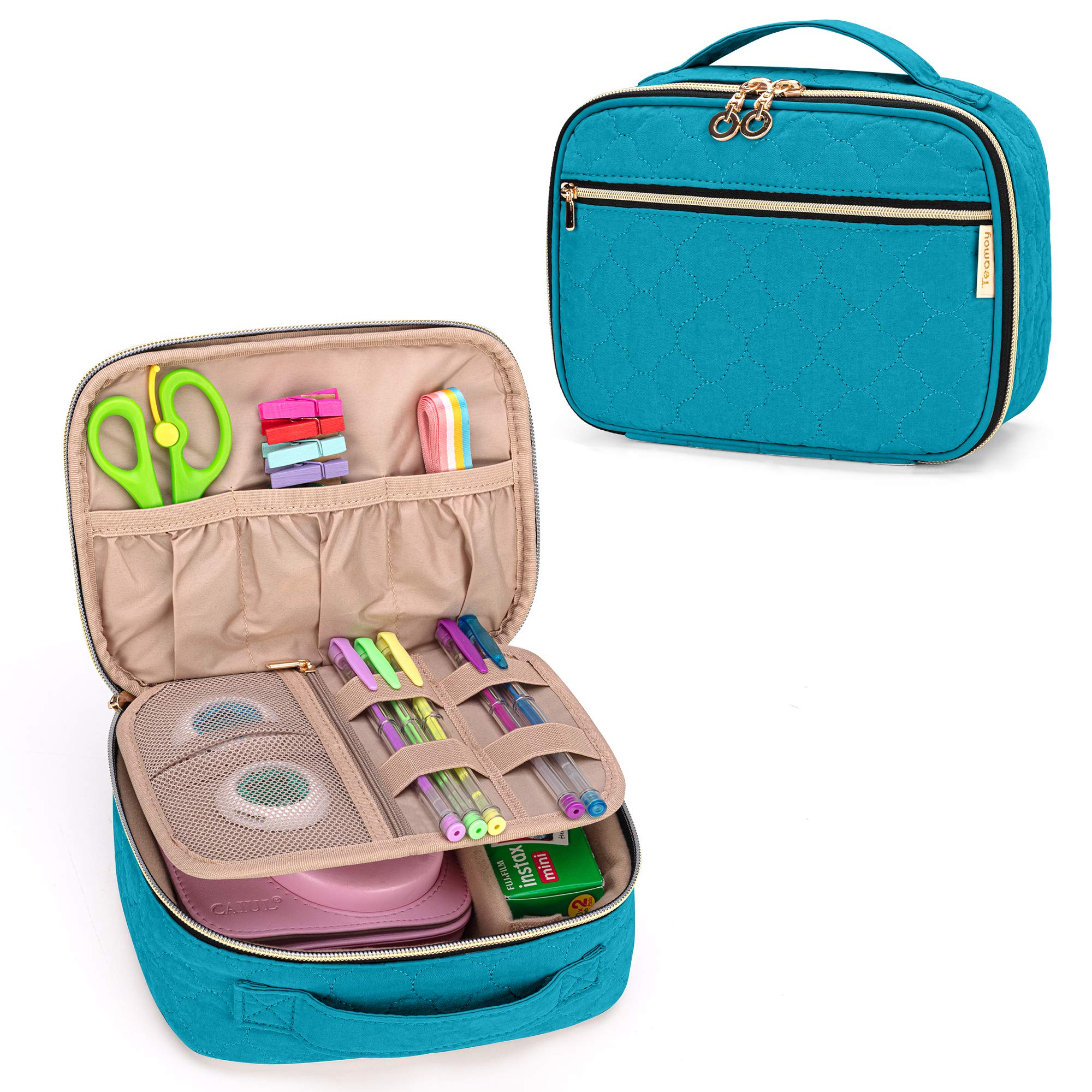 Teamoy Mini 9/Mini 11 Instant Camera Travel Case - Waterproof Protective Storage Bag for Fujifilm Instax Cameras & Accessories - Perfect for Travel, Parties & Photo Walks (Teal)