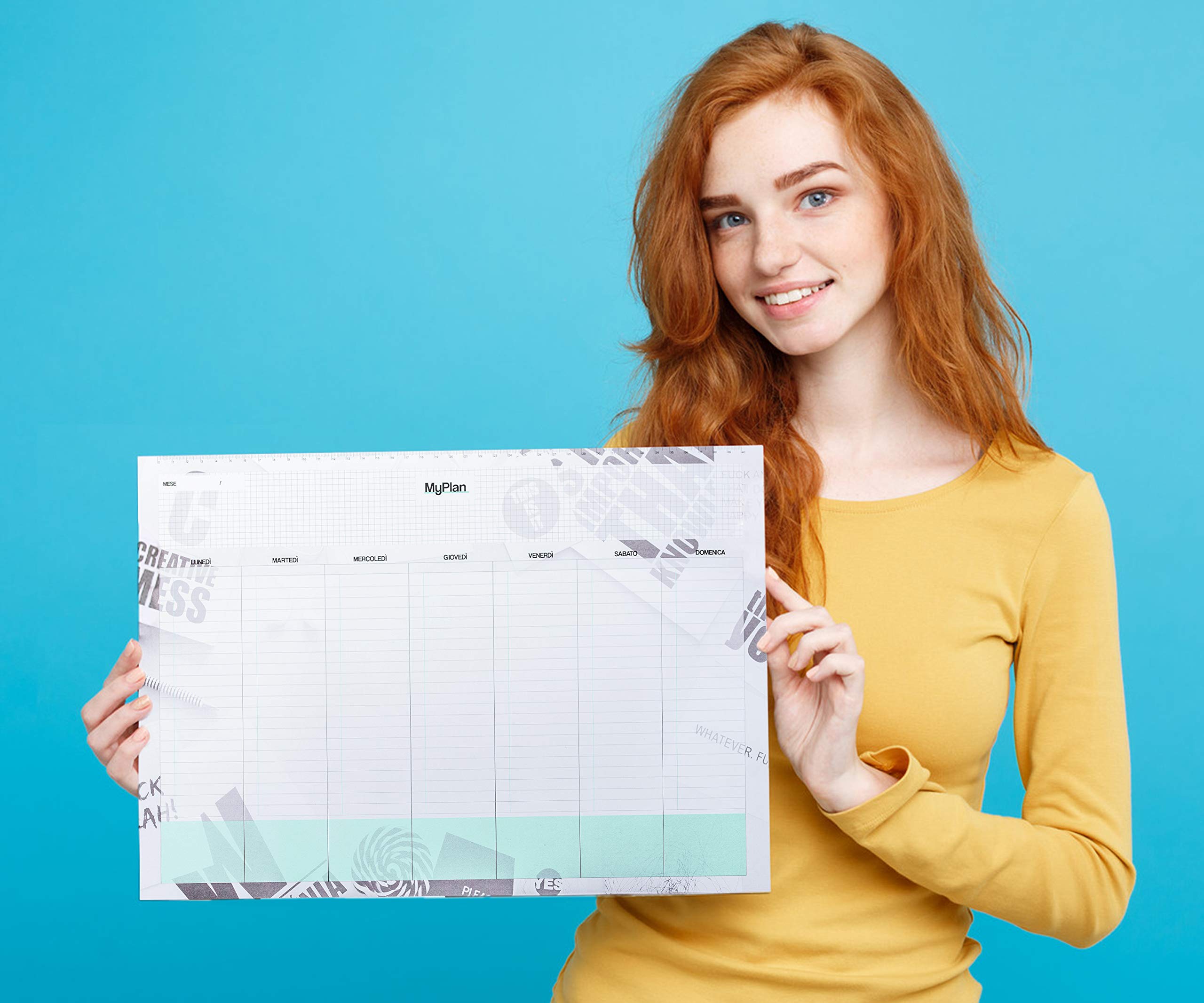2025 Weekly Desk Planner A3 Size 43x30cm - Tear-Off Perpetual Calendar & Budget Planner - Italian Design for Office, Home, and School Organization
