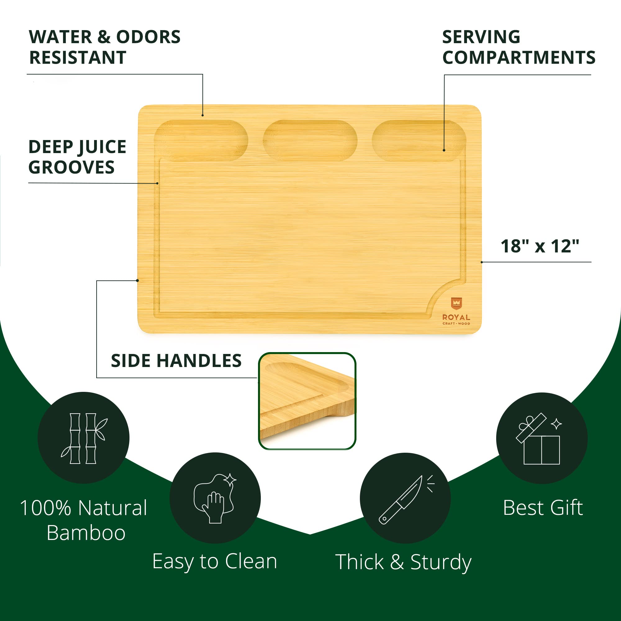 Premium Extra Large Wooden Charcuterie Board Set - Natural Bamboo Cheese & Meat Serving Tray with Handles - Perfect for Entertaining, Housewarming Gifts, Dinner Parties, Wine & Cheese Nights - Appetizer Platter for Charcuterie, Cheese, Fruits & Crackers