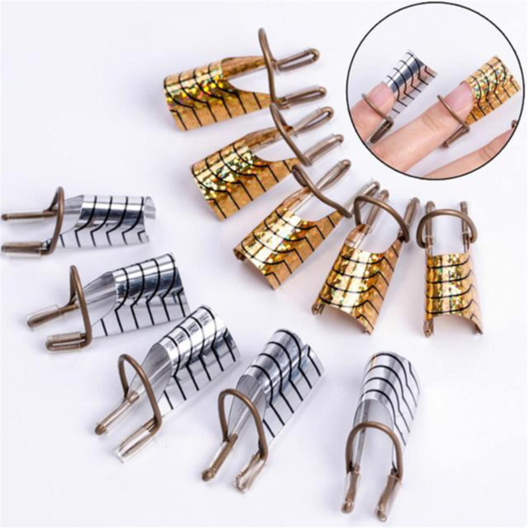 5-Piece Reusable Nail Art Extension Forms - Acrylic UV Gel Protector & French Nail Guide for Professional Manicures | Perfect for Nail Salon, Home DIY & Professional Use