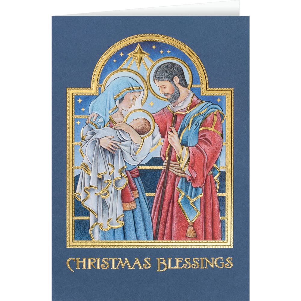 25 Personalized Religious Christmas Cards with Foil-Lined Envelopes - Custom Holiday Greeting Cards for Family, Friends & Business - Perfect for Church, Office & Home Christmas Celebrations