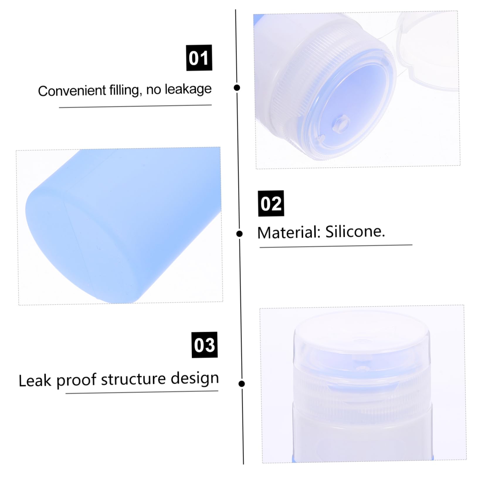 DOITOOL 4-Pack 80ml Mini Squeezy Travel Bottles - Leak-Proof Silicone Containers for Shampoo, Lotion & Toiletries | Perfect for Air Travel, Gym & Vacation Essentials