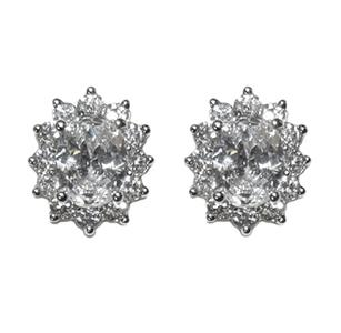 Astrid Oval Cubic Zirconia Stud Earrings for Women - Hypoallergenic 925 Sterling Silver Elegant Jewelry Gift for Wedding, Party & Everyday Wear