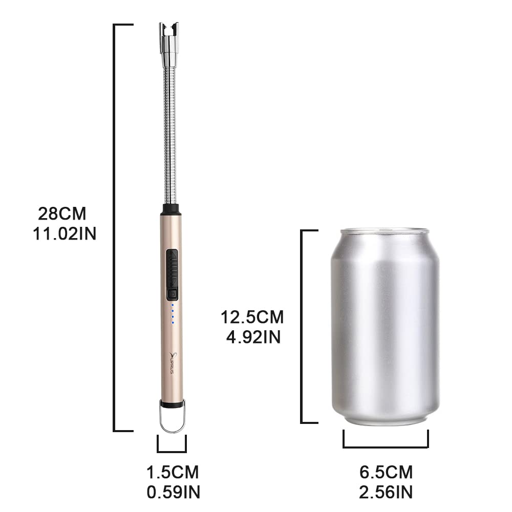 SUPRUS USB-C Rechargeable Electric Lighter with 360° Neck - for Candles & Outdoor Use