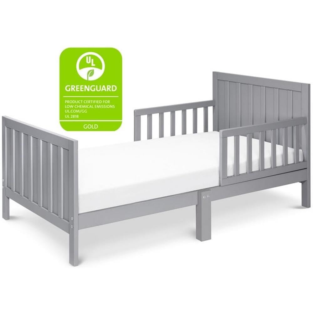 Carter's by DaVinci Benji Toddler Bed in Grey - Greenguard Gold Certified Safe & Non-Toxic | Perfect for Nursery, Daycare & Kids' Bedroom | Toddler Transition Bed