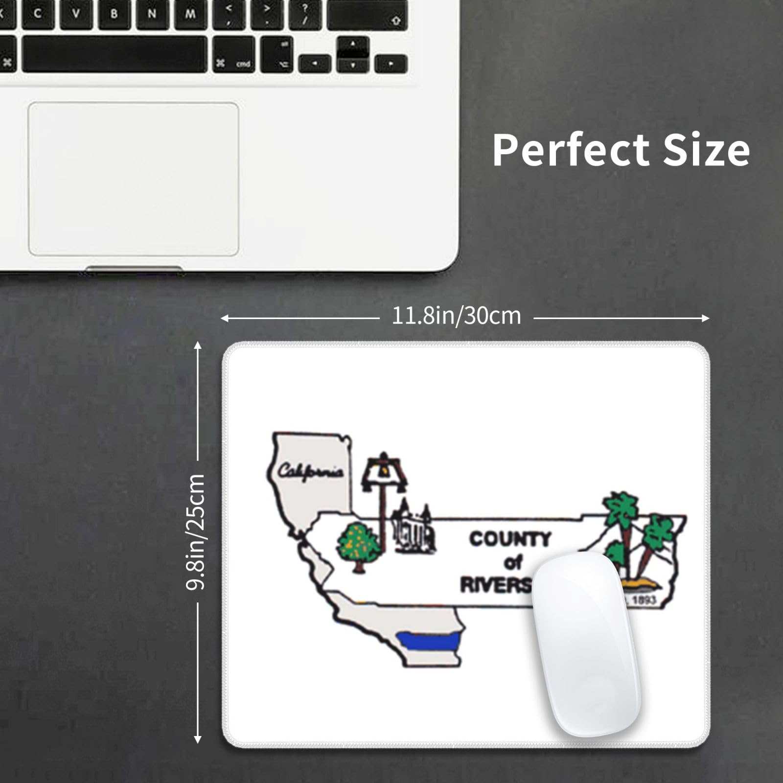 Riverside County California Flag Mouse Pad - 10x12 Inch Non-Slip Rubber Desk Mat for Office, Gaming & Laptop Use | Waterproof Computer Mousepad for Home & Work