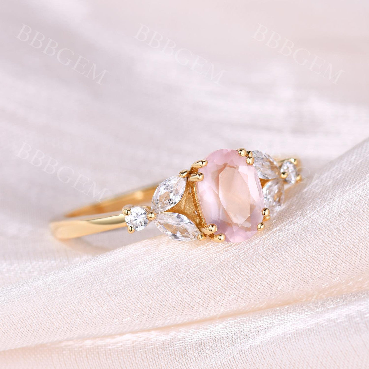 1CT Oval Cut Natural Rose Quartz Engagement Ring in Rose Gold - Perfect for Proposals, Anniversaries & Romantic Gifts