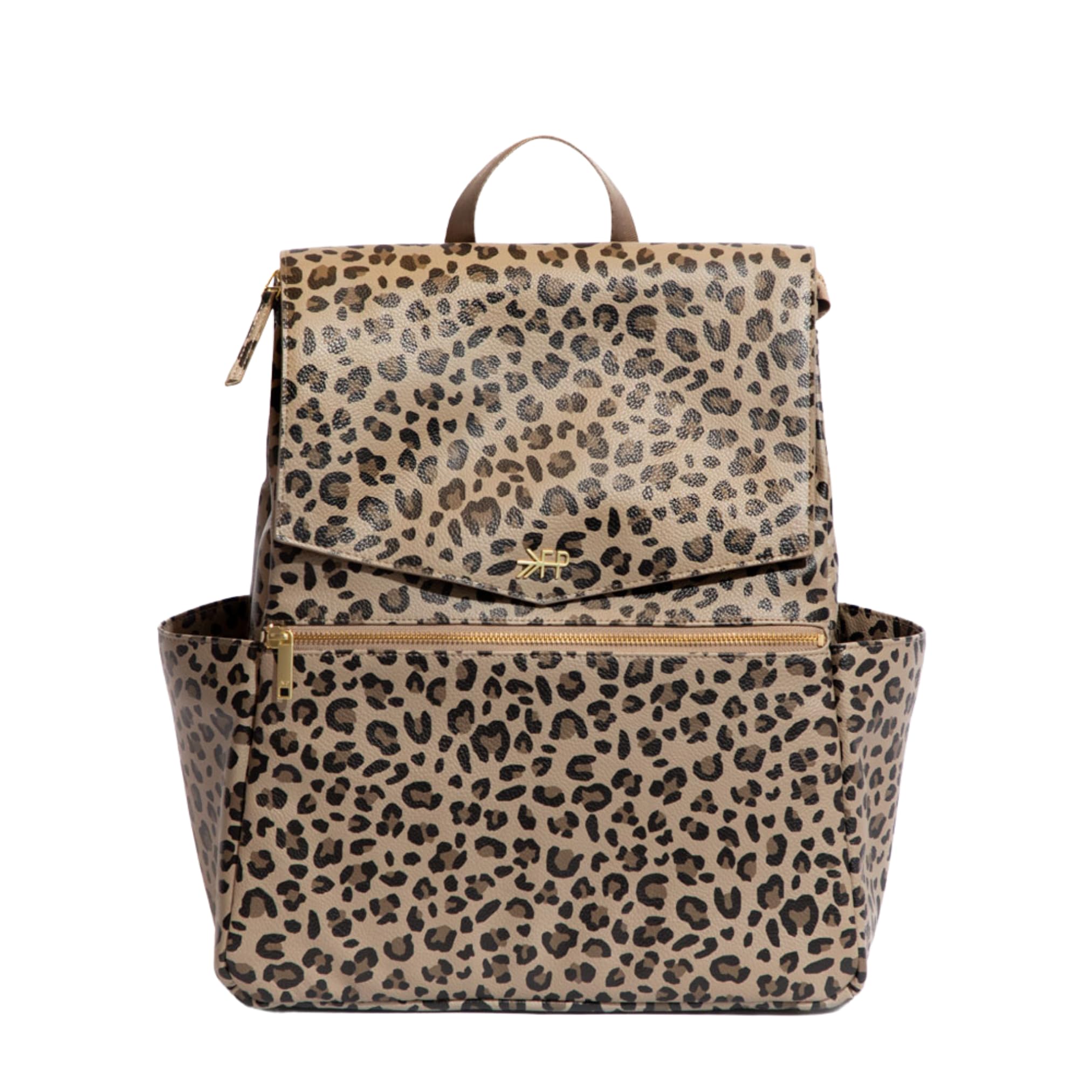 Freshly Picked Classic II Diaper Bag Backpack - Wipeable Vegan Leather Baby Bag with Changing Pad, Convertible Diaper Backpack (Leopard V2) | Perfect for Travel, Daycare & On-the-Go Parents