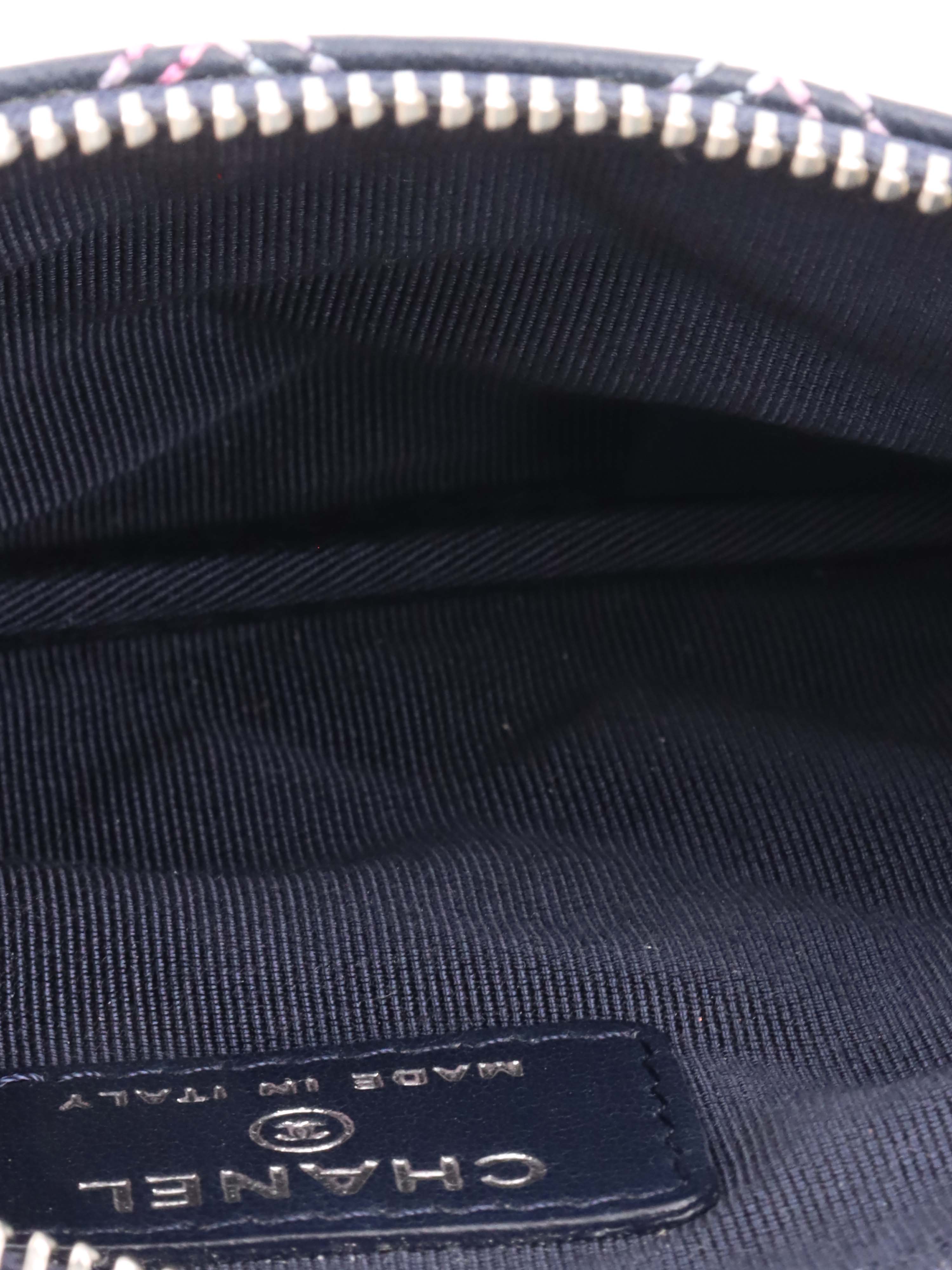 Chanel Navy Blue Lambskin Leather Zip Pouch Wallet for Women | Luxury Designer Clutch for Evening Bags, Travel & Everyday Use