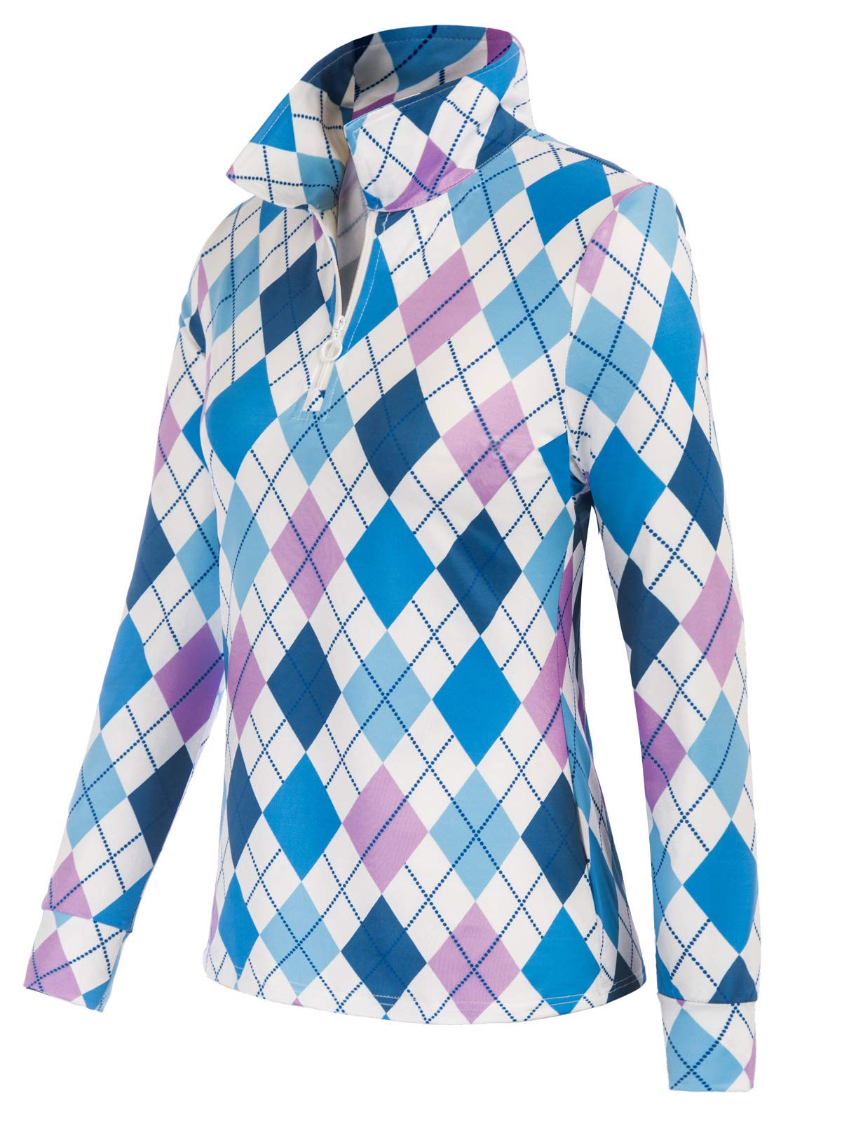 JACK SMITH Women's Long Sleeve Moisture Wicking Golf Polo Shirt - Breathable Quick Dry Athletic Top for Golf, Tennis & Outdoor Sports