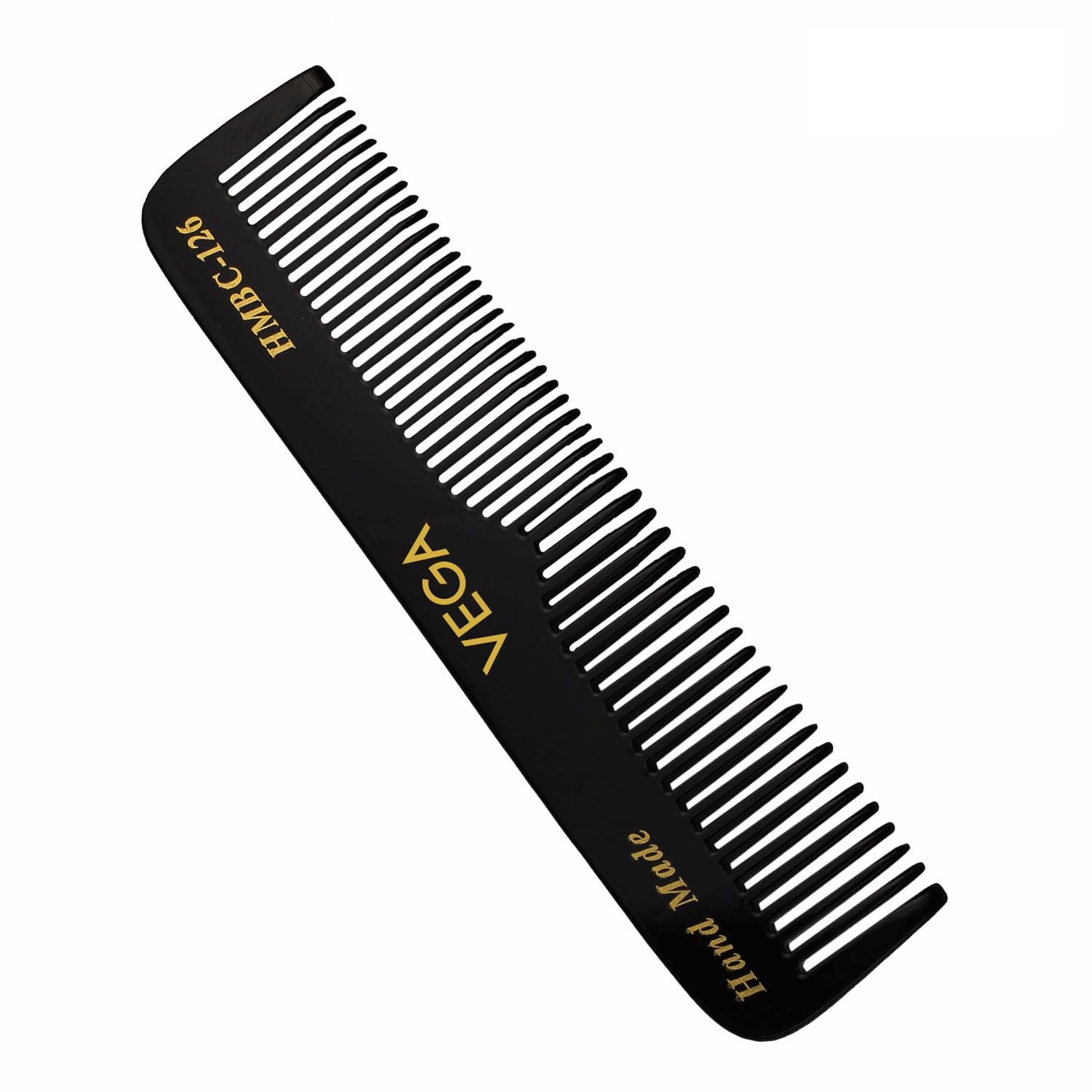Vega Pocket Hair Comb for Men & Women - Handmade Black Travel Comb (HMBC-126) | India's No.1 Hair Comb Brand | Perfect for On-the-Go Styling, Travel & Everyday Use