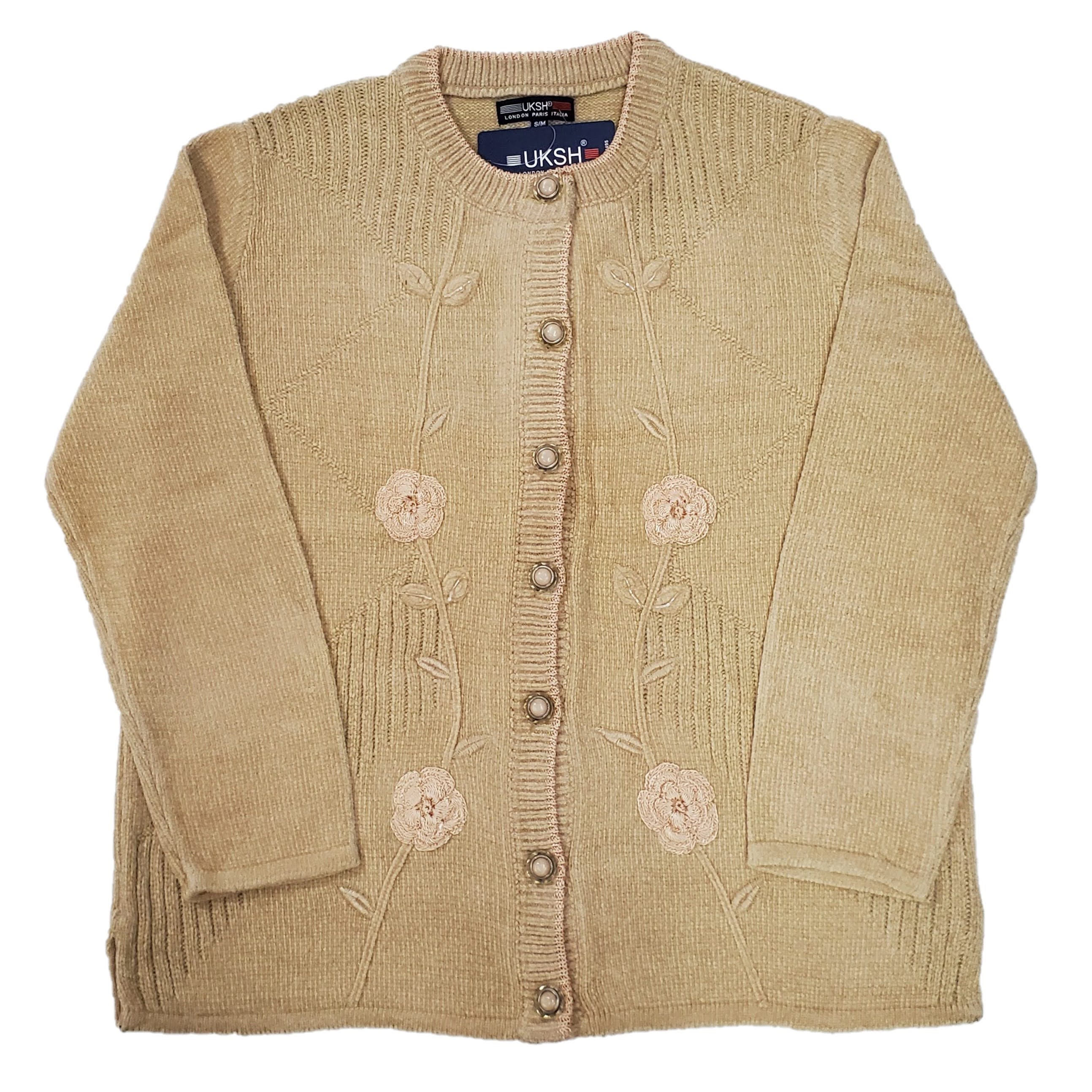 Women's Soft Chenille Embroidery Designer Cardigan Sweater - Cozy Knitwear for Fall & Winter, Perfect for Office, Date Night and Casual Outfits