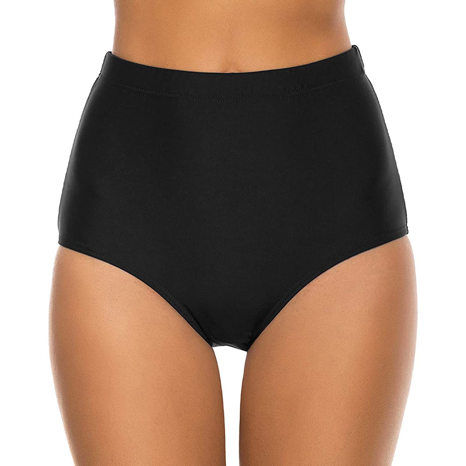High Waist Bikini Bottoms for Women - Ruched Swim Shorts with D Cup Support, Beach Swimwear, Running & Yoga Activewear | Perfect for Swimming, Surfing, and Summer Vacations