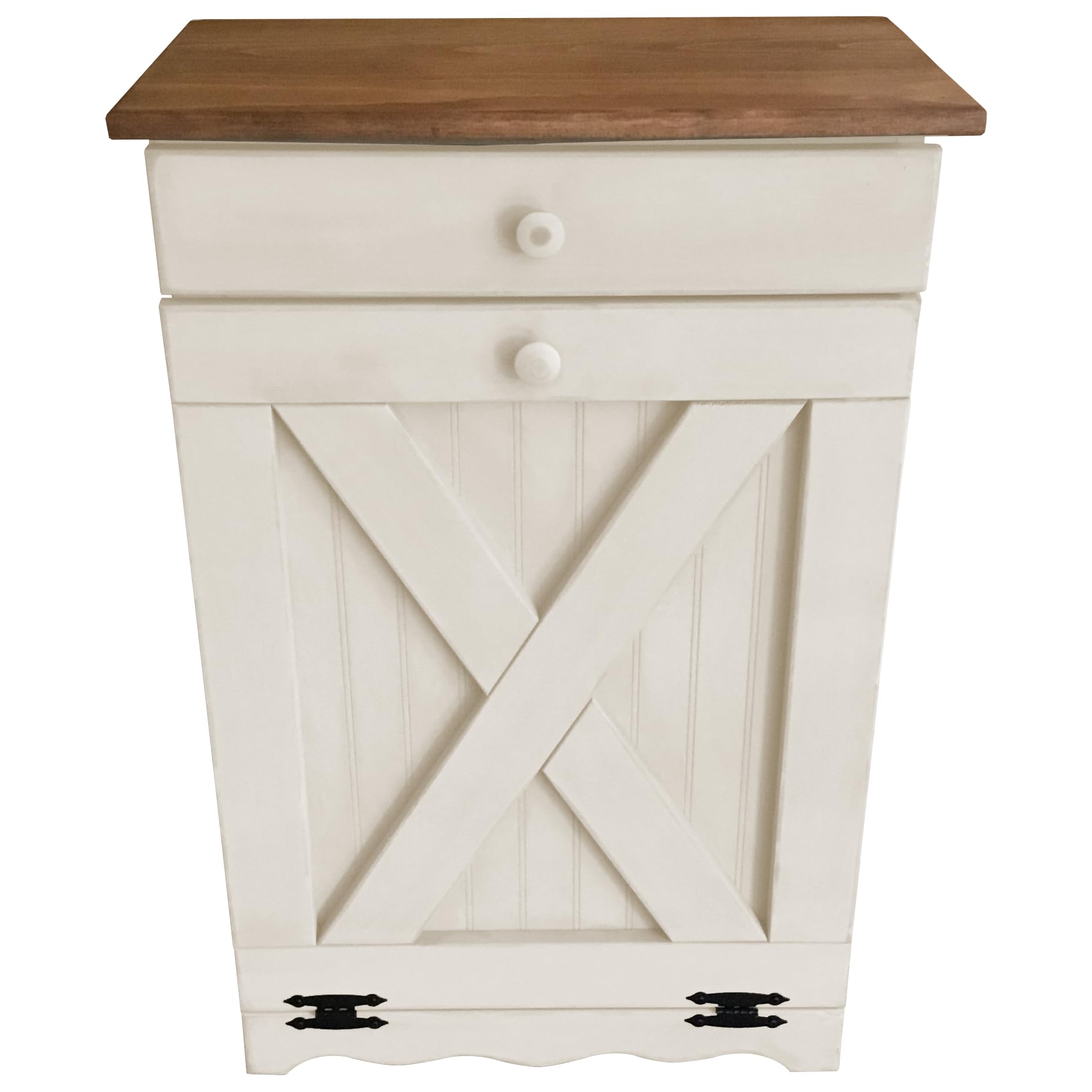 Farmhouse Pine Tilt-Out Trash Can - Antique White Waste Basket for Kitchen, Bathroom & Office - Rustic Home Decor Furniture by Furniture Barn USA