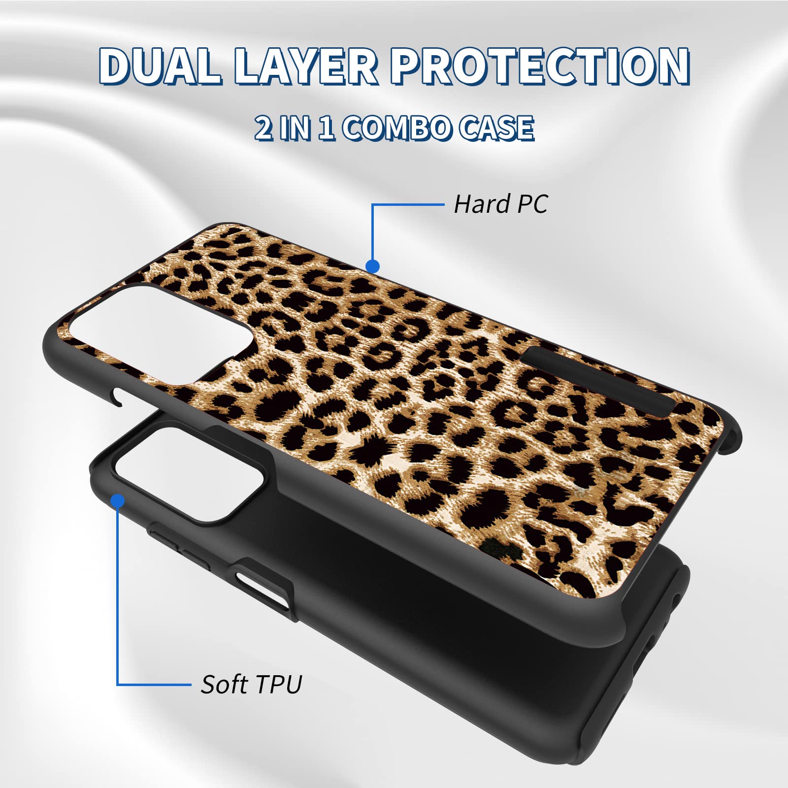 Samsung Galaxy A03S Case 6.5 Inch (2021) - Hybrid Dual Layer Shockproof Protective Cover with Hard PC & Soft TPU | Leopard Print Design | Perfect for Daily Use, Outdoor Activities & Travel Protection