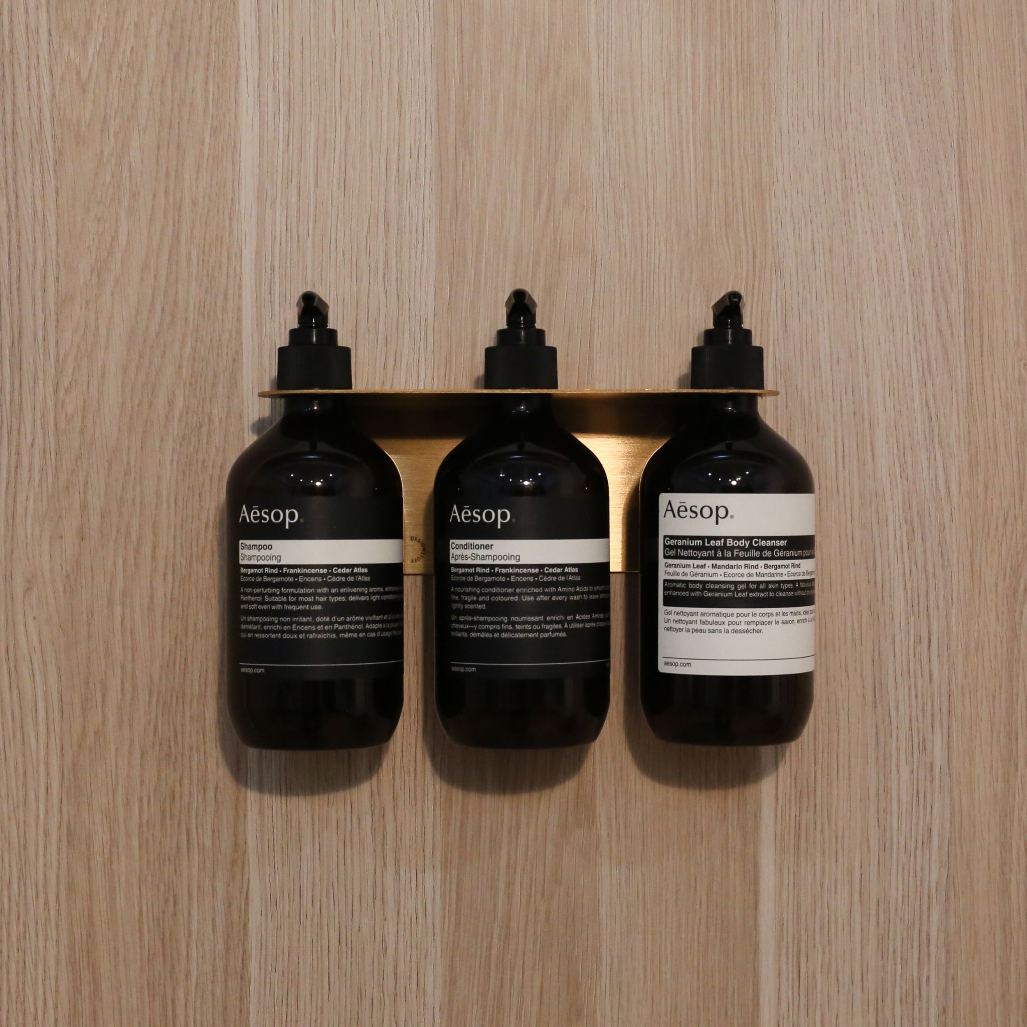 Floating Triple Soap Dispenser Holder - Brushed Brass Finish | Modern Bathroom Organizer for Soap, Lotion & Shampoo | Perfect for Vanity, Spa & Guest Bathroom Decor