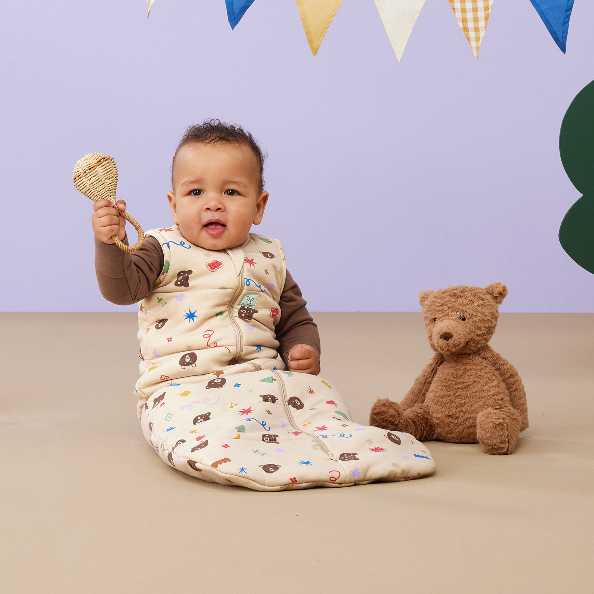 ErgoPouch TOG 2.5 Baby Sleeping Bag - Soft & Breathable Wearable Blanket for Infants & Toddlers - Perfect for Nursery, Daycare & Co-Sleeping - Teddy Bear Party Design
