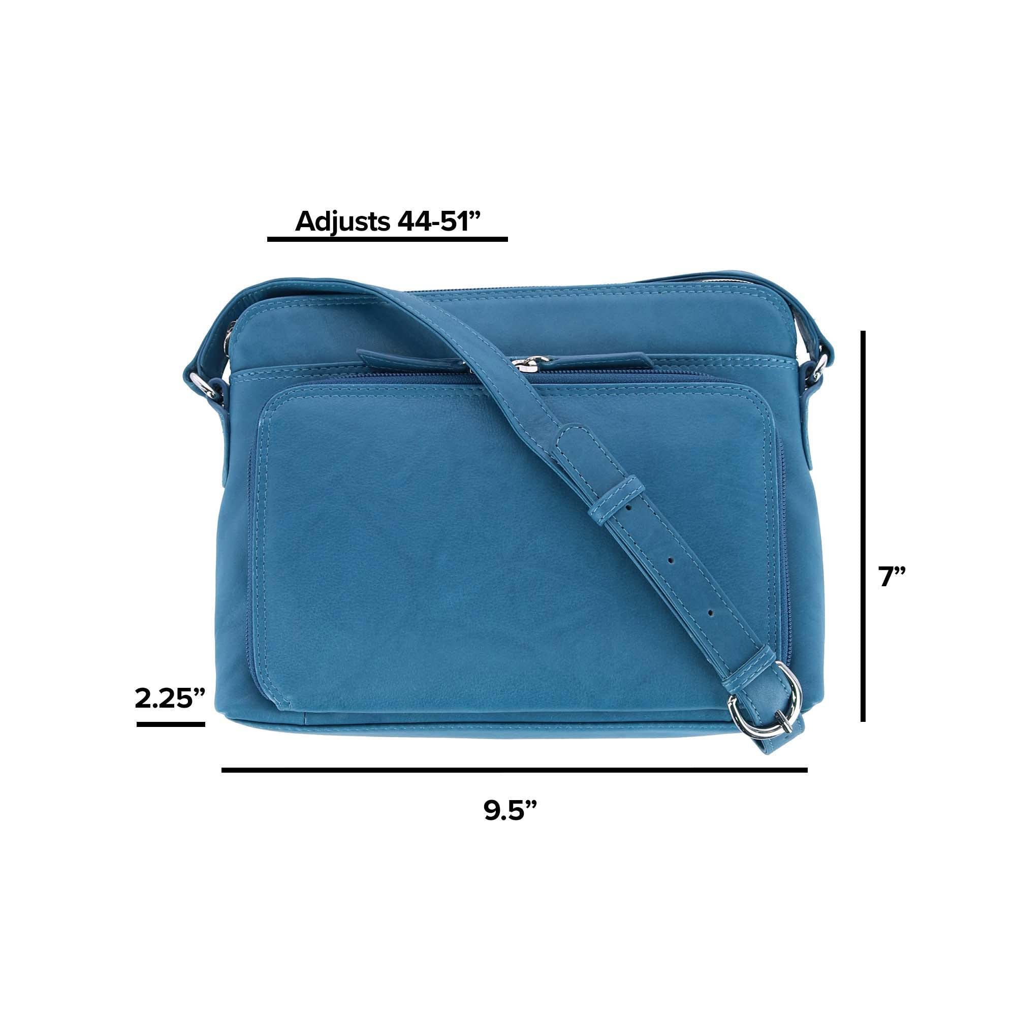 CTM® Women's Genuine Leather Shoulder Bag Purse with Side Organizer Pockets - Stylish Crossbody Handbag for Work, Travel & Everyday Use