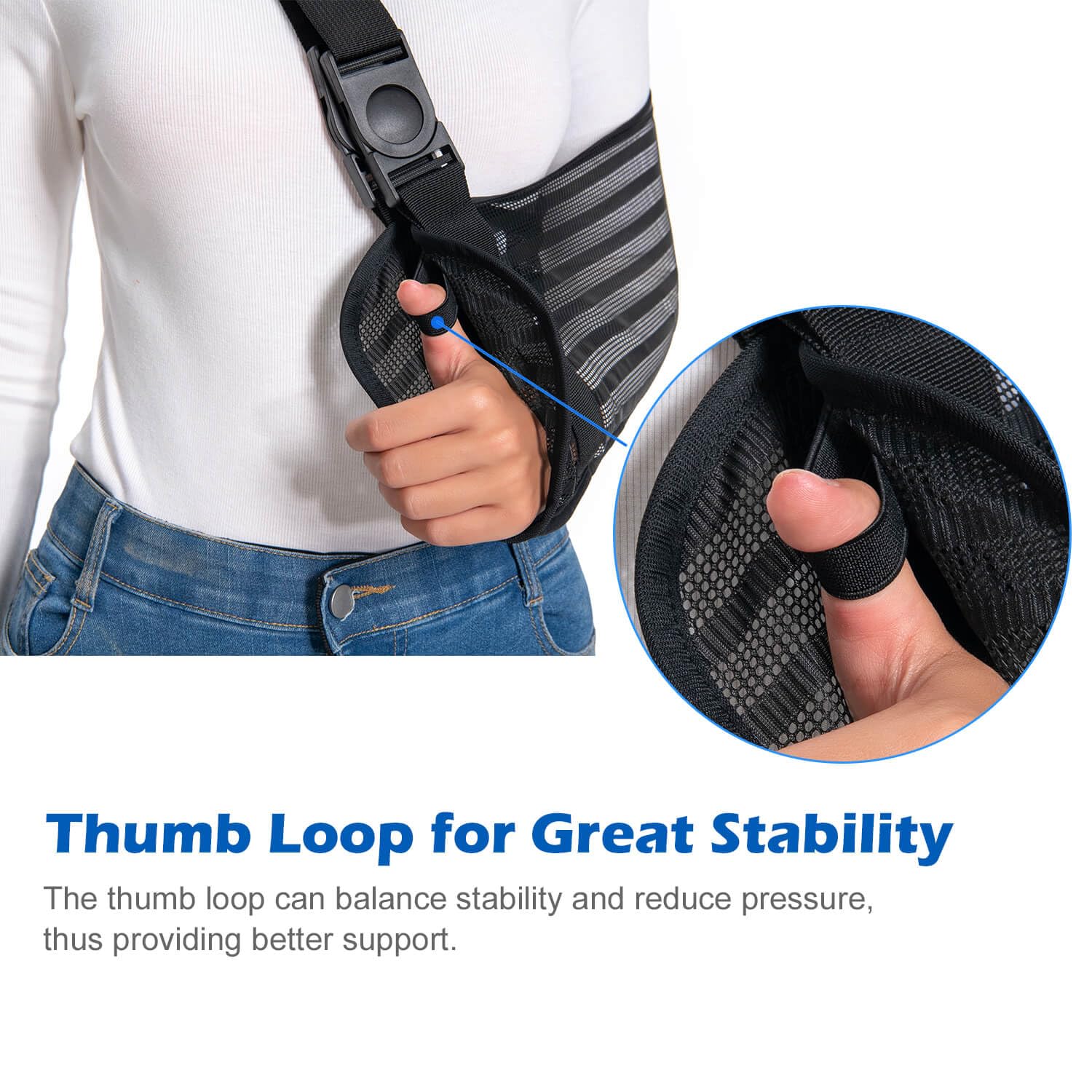Medical Arm Sling for Shoulder & Elbow Injuries - Adjustable Shoulder Immobilizer with Removable Padded Strap, Breathable Support Sling for Men & Women - Ideal for Torn Rotator Cuff Recovery, Post-Surgery Support & Sports Injury Rehabilitation