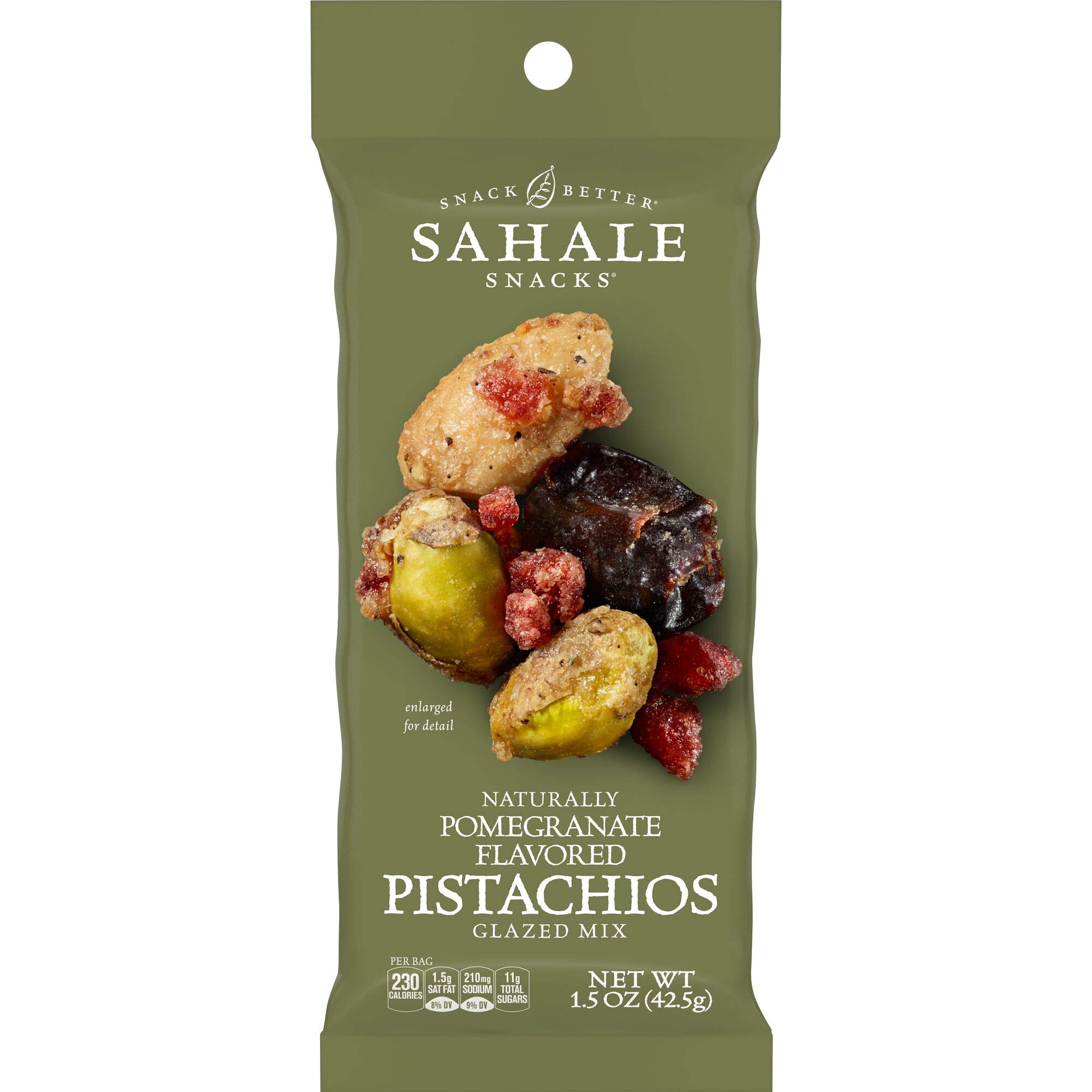 Sahale Snacks Pomegranate Flavored Pistachios Glazed Mix, 1.5oz (Pack of 9) | Healthy Gluten-Free Snack for Hiking, Office & Travel | Premium Nut Mix with Cranberries & Cashews