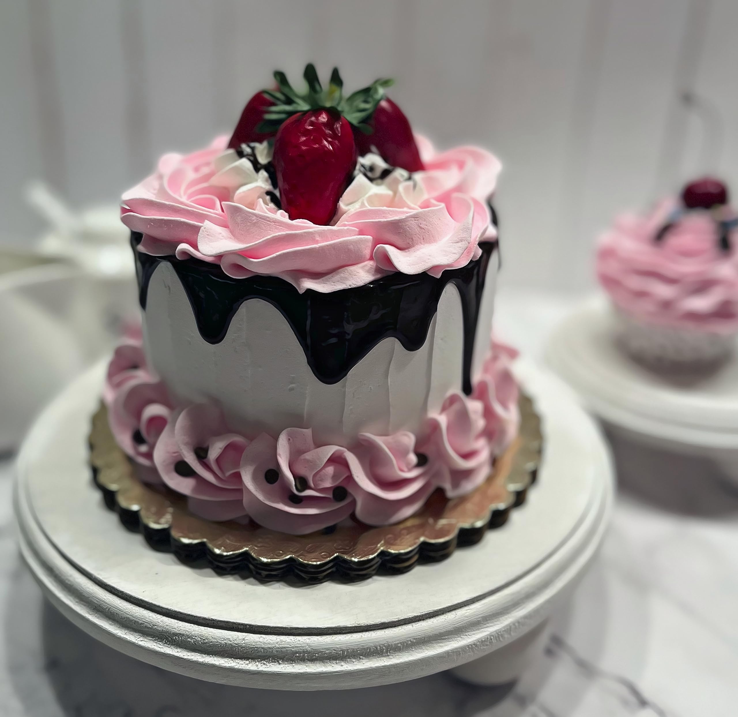 Handmade Pink Sweetheart Valentine's Day Fake Cake - Artificial Decorative Cake by Dezicakes - Perfect for Wedding, Baby Shower & Party Decorations