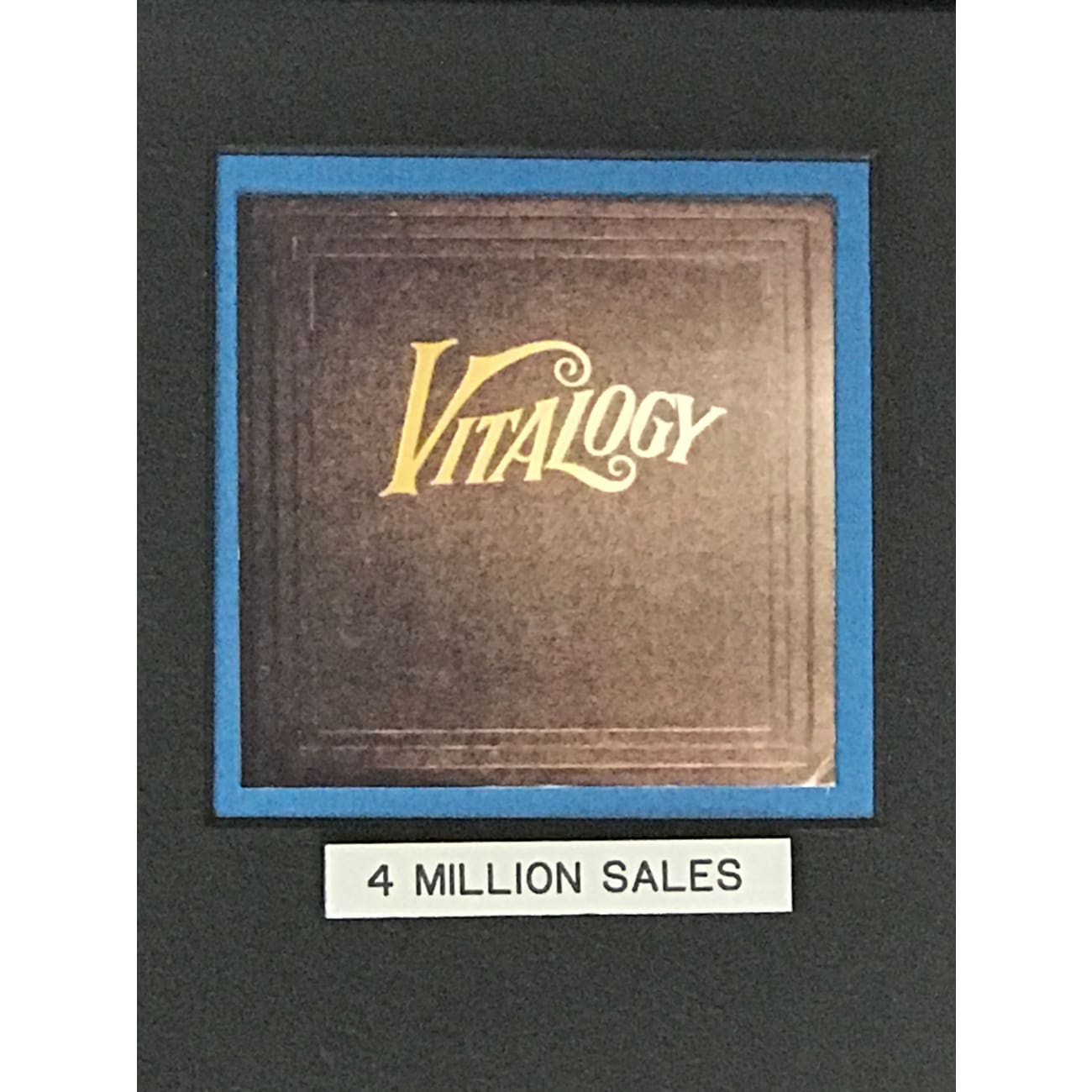 Pearl Jam Vitalogy 4x Platinum Album Award - Certified RIAA Music Plaque - Perfect for Music Collectors, Fans & Home Decor
