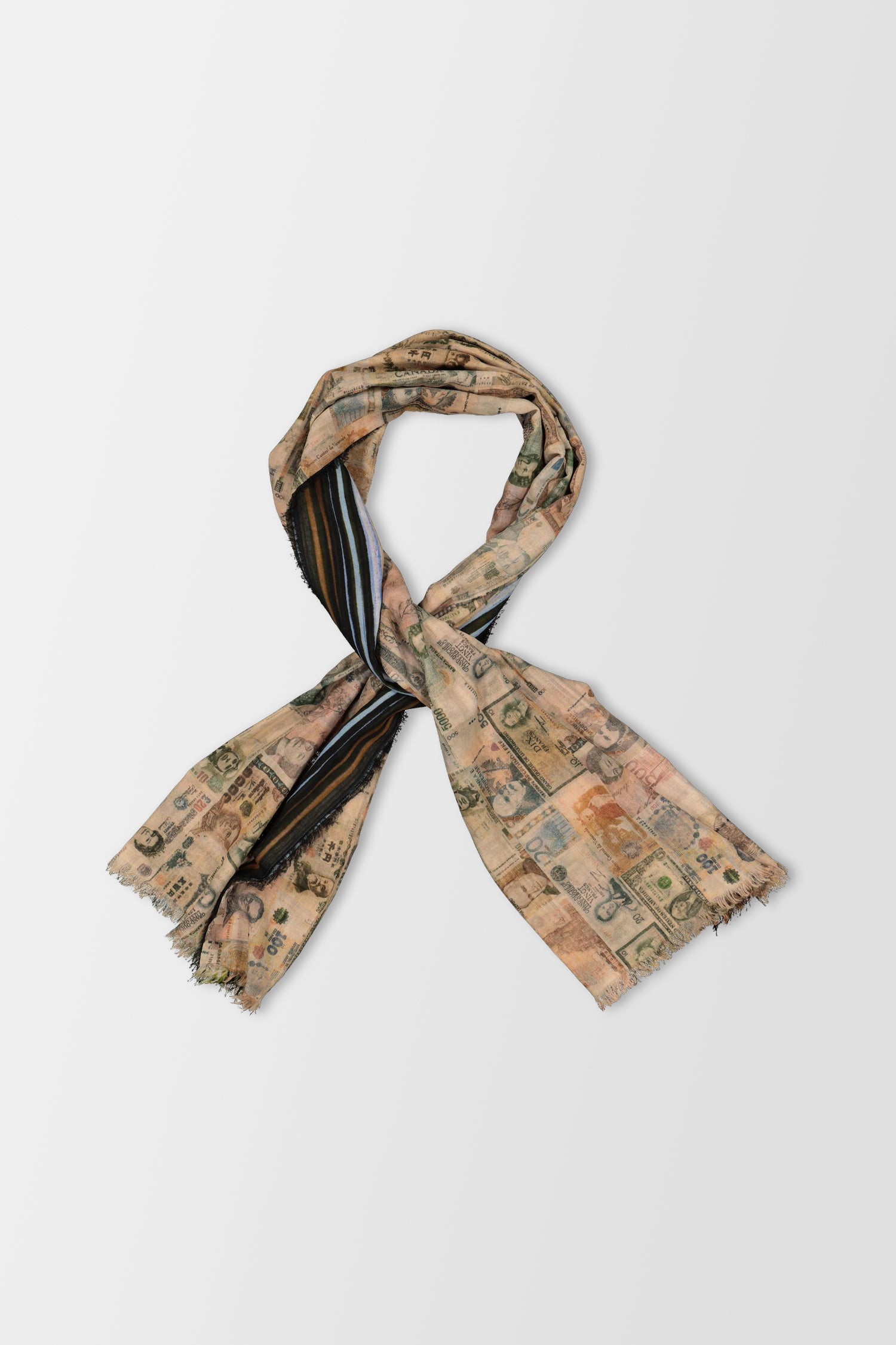 Faliero Sarti Brown Money Scarf - Luxurious Cashmere Wrap for Women & Men - Perfect for Winter, Travel & Gifting