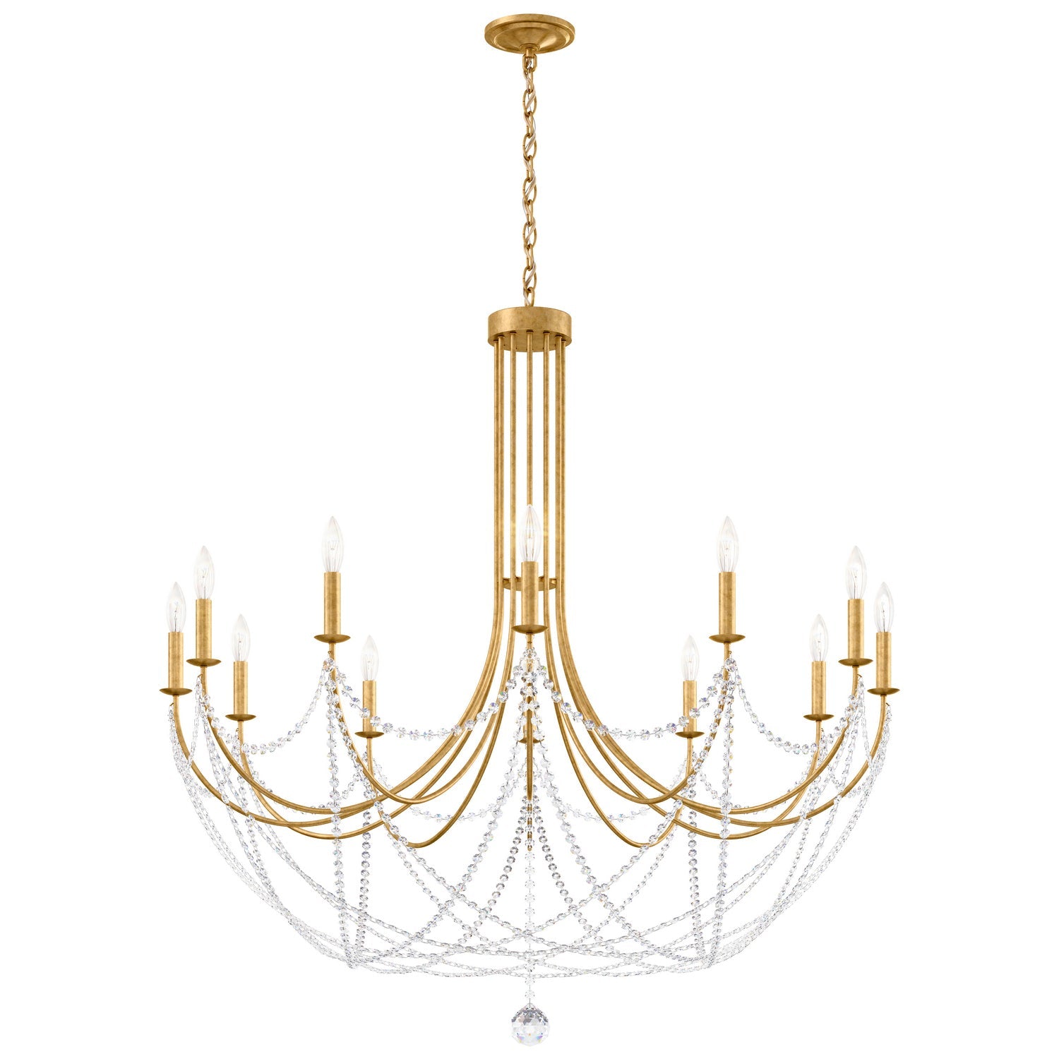 12-Light Crystal Chandelier for Dining Room - Elegant Modern Ceiling Light Fixture with LED Bulbs for Home Decor & Wedding Venues