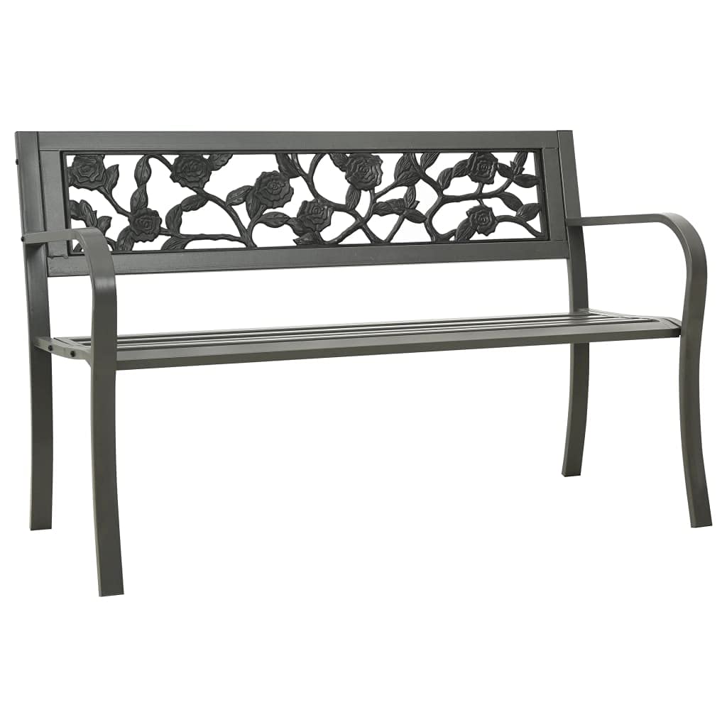 Antique Bronze Steel Garden Bench 49.2
