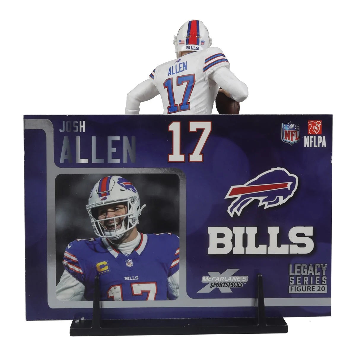 Josh Allen Buffalo Bills NFL Platinum Chase White Jersey Posed Figure - 2024 SportsPicks Collectible for Fans, Game Room Decor & Football Memorabilia