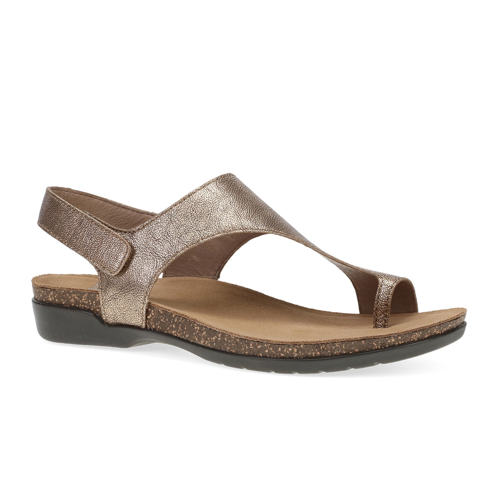 Dansko Reece Women's Backstrap Sandal - Bronze Metallic Leather Comfort Sandals for Walking, Travel & Casual Wear