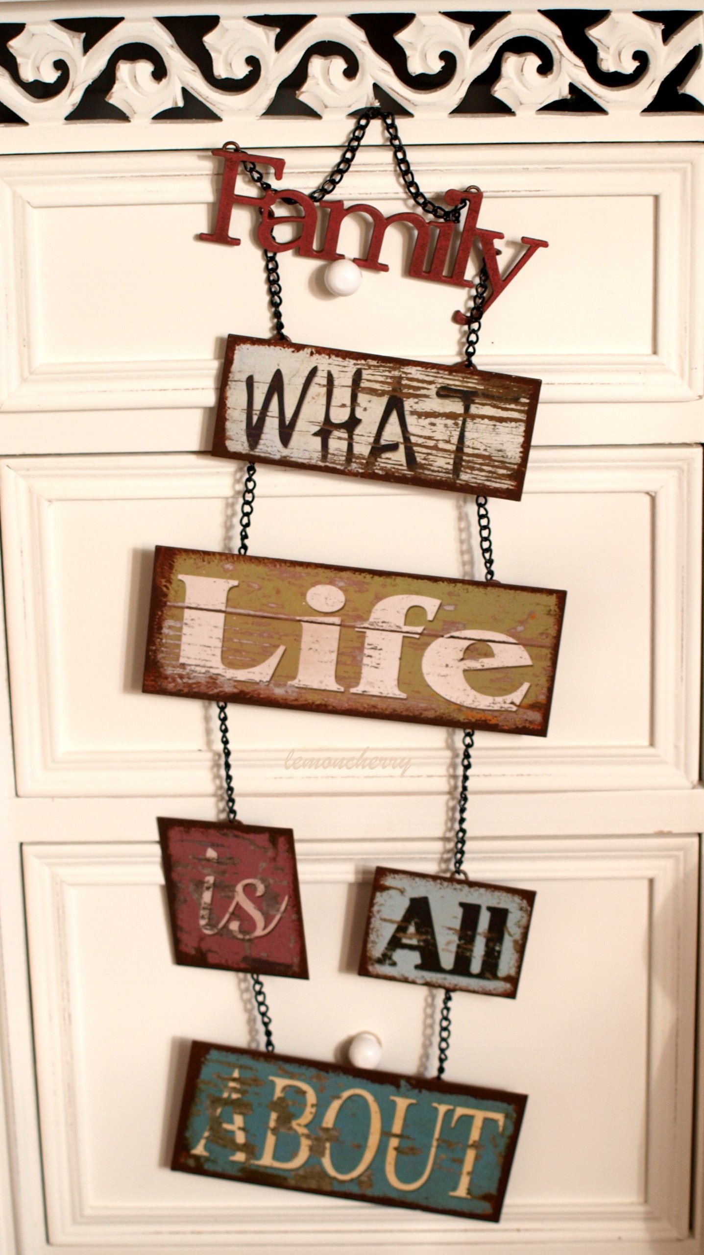 Vintage Shabby Chic Metal Hanging Kitchen Sign - Rustic Tin Wall Decor for Farmhouse, Cafe & Country Style Home Decor - Perfect for Kitchen, Dining Room, Pantry or Coffee Shop Decor