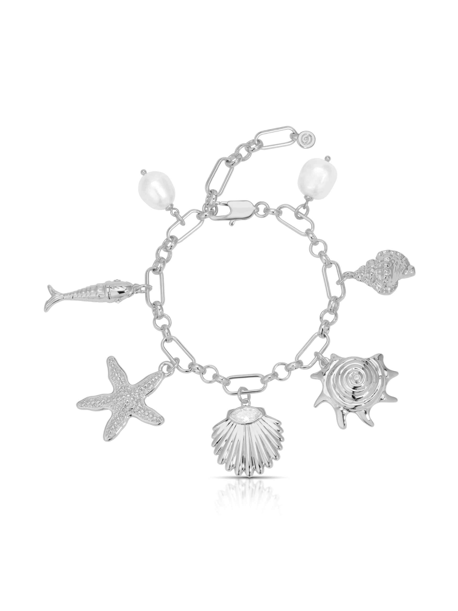 Oceanic Dreams Charm Bracelet - Handmade Sea Glass & Shell Beaded Jewelry for Women | Perfect for Beach Vacations, Summer Outfits & Boho Fashion Accessories