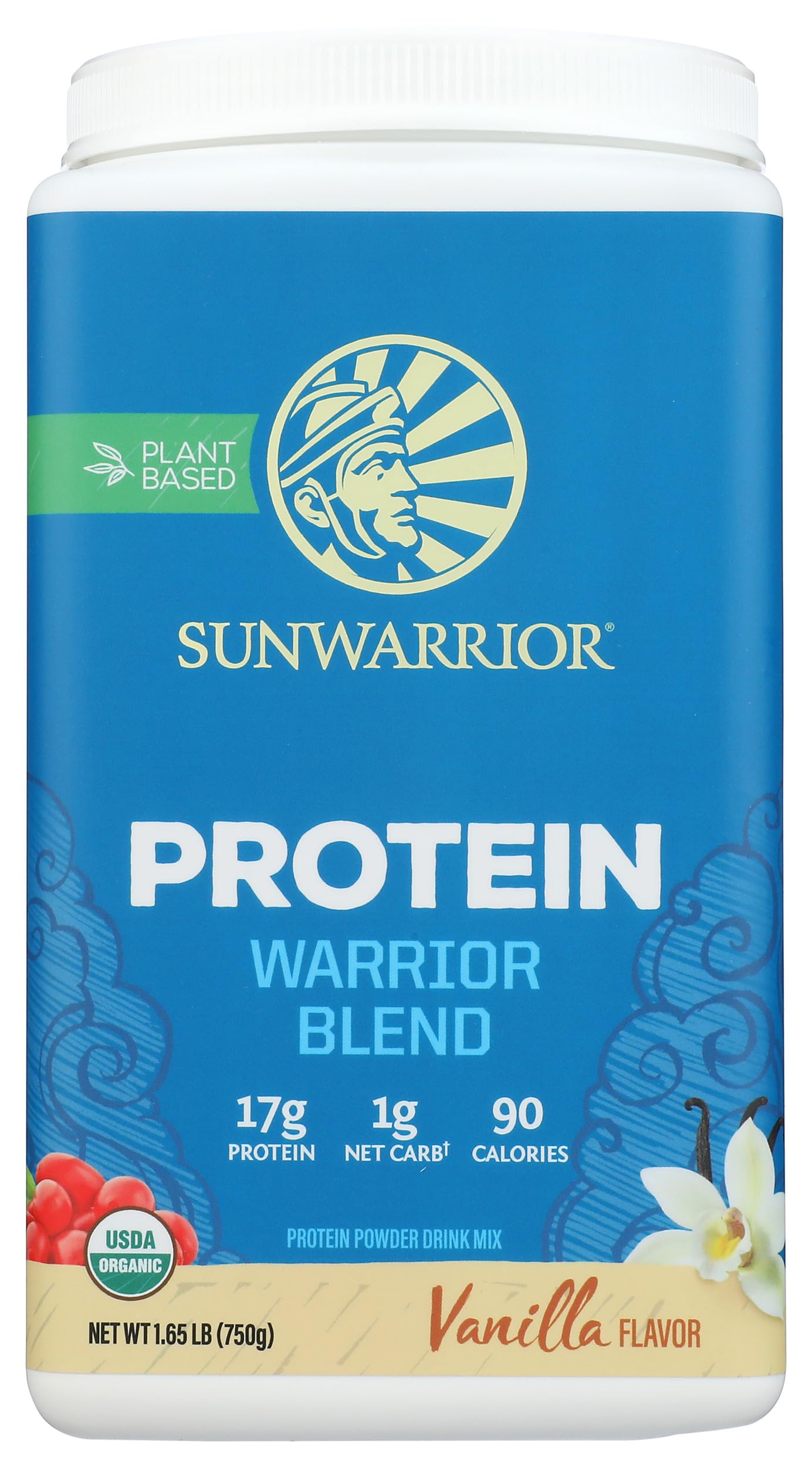 Sunwarrior Warrior Blend - Organic Vegan Plant Protein Powder with BCAAs & Pea Protein | Dairy, Gluten & Soy Free | Non-GMO, Keto Friendly, Sugar Free | Perfect for Post-Workout Recovery, Smoothies & Healthy Meal Replacement