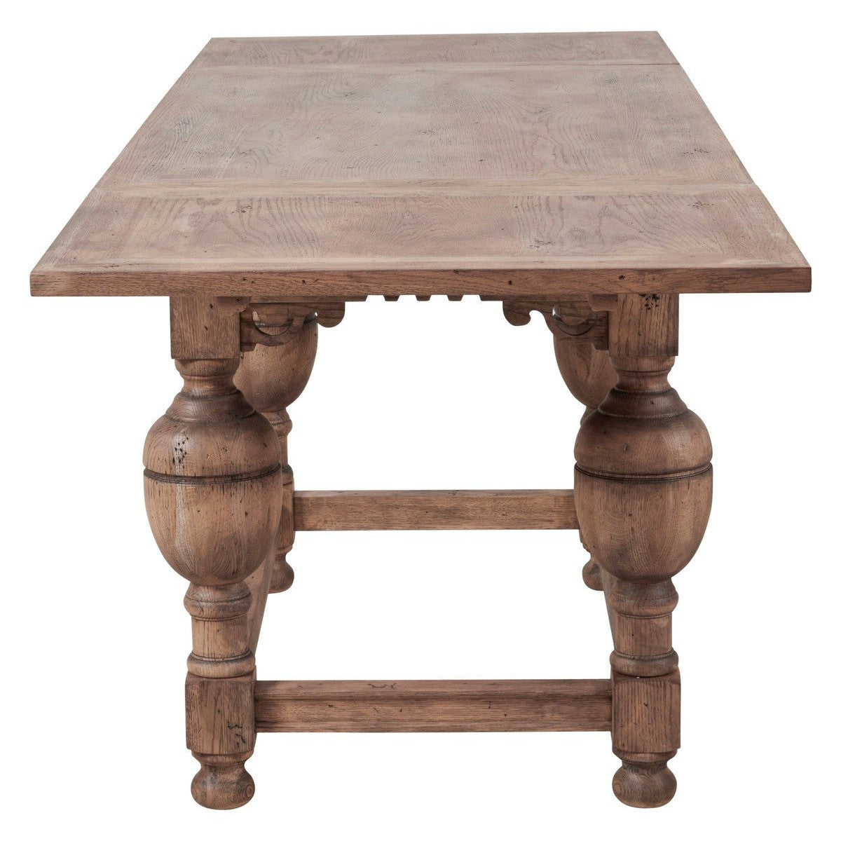 Arcadian Farmhouse Draw Leaf Dining Table - Solid White Oak & Burnished Oak Finish - Perfect for Farmhouse, Rustic & Traditional Dining Rooms
