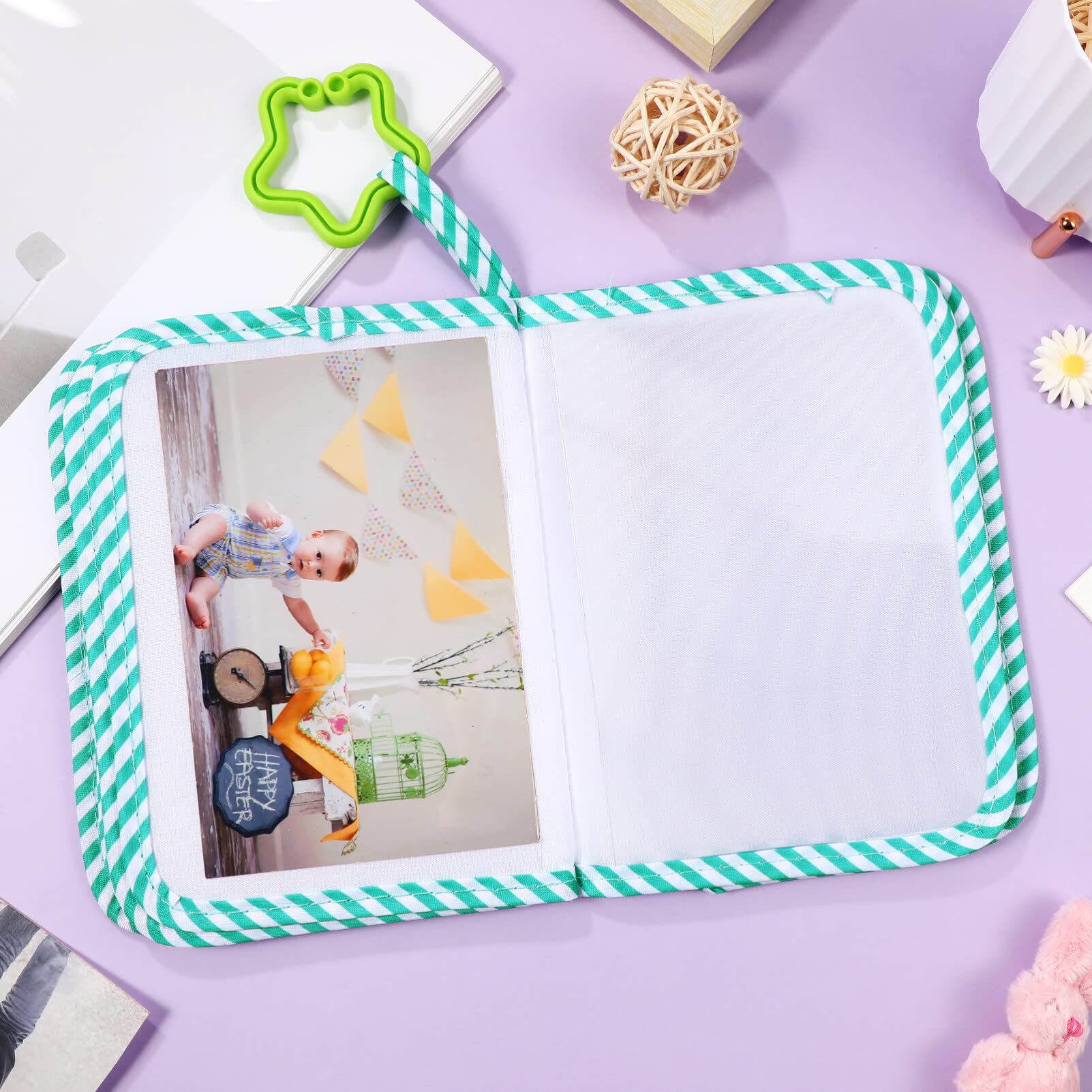 NUOBESTY Baby First Year Memory Book - Soft Cloth Photo Album for Newborns, Infants & Toddlers - Cartoon Design Keepsake Scrapbook - Perfect for Baby Shower Gifts, 1st Birthday Presents & Family Photo Storage