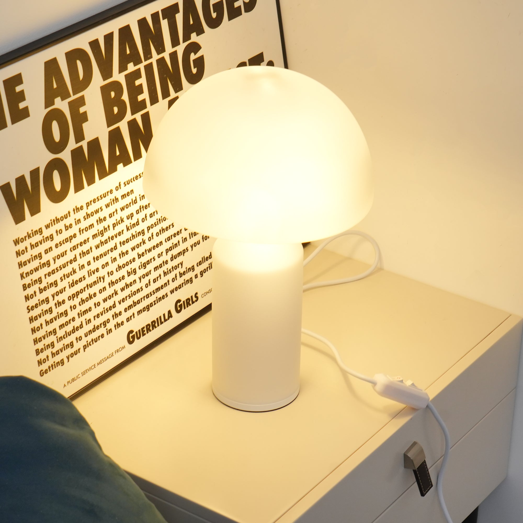 Atollo Glass Table Lamp - Modern Minimalist LED Desk Light for Living Room, Bedroom & Office Decor
