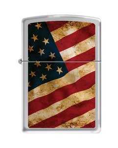 Zippo 78579 Vintage Grunge USA Flag Lighter - Collectible Windproof Lighter for Outdoor Camping, Hiking & Survival Gear